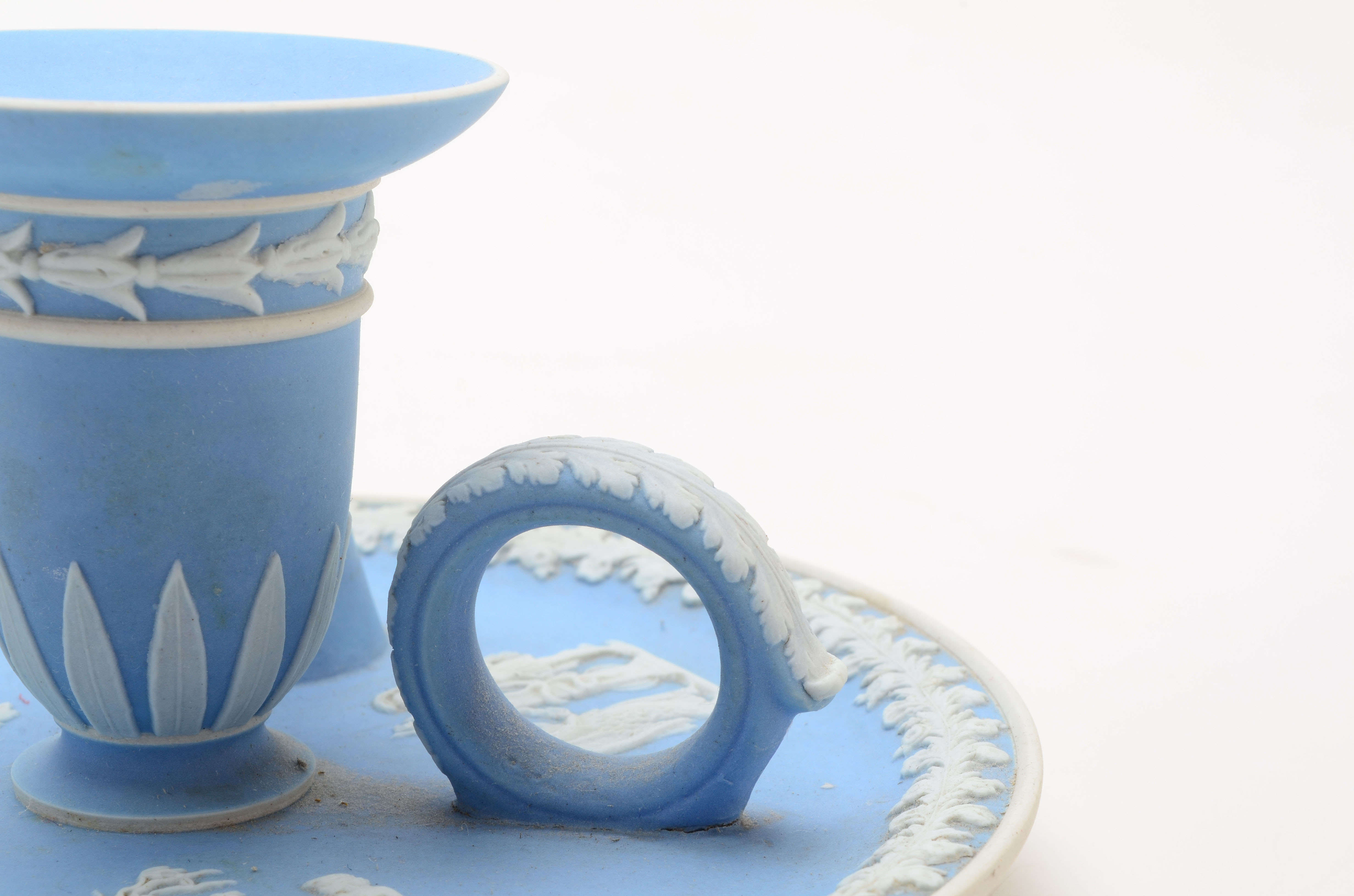 Wedgwood Pale Blue Jasperware Candleholder with Snuffer
