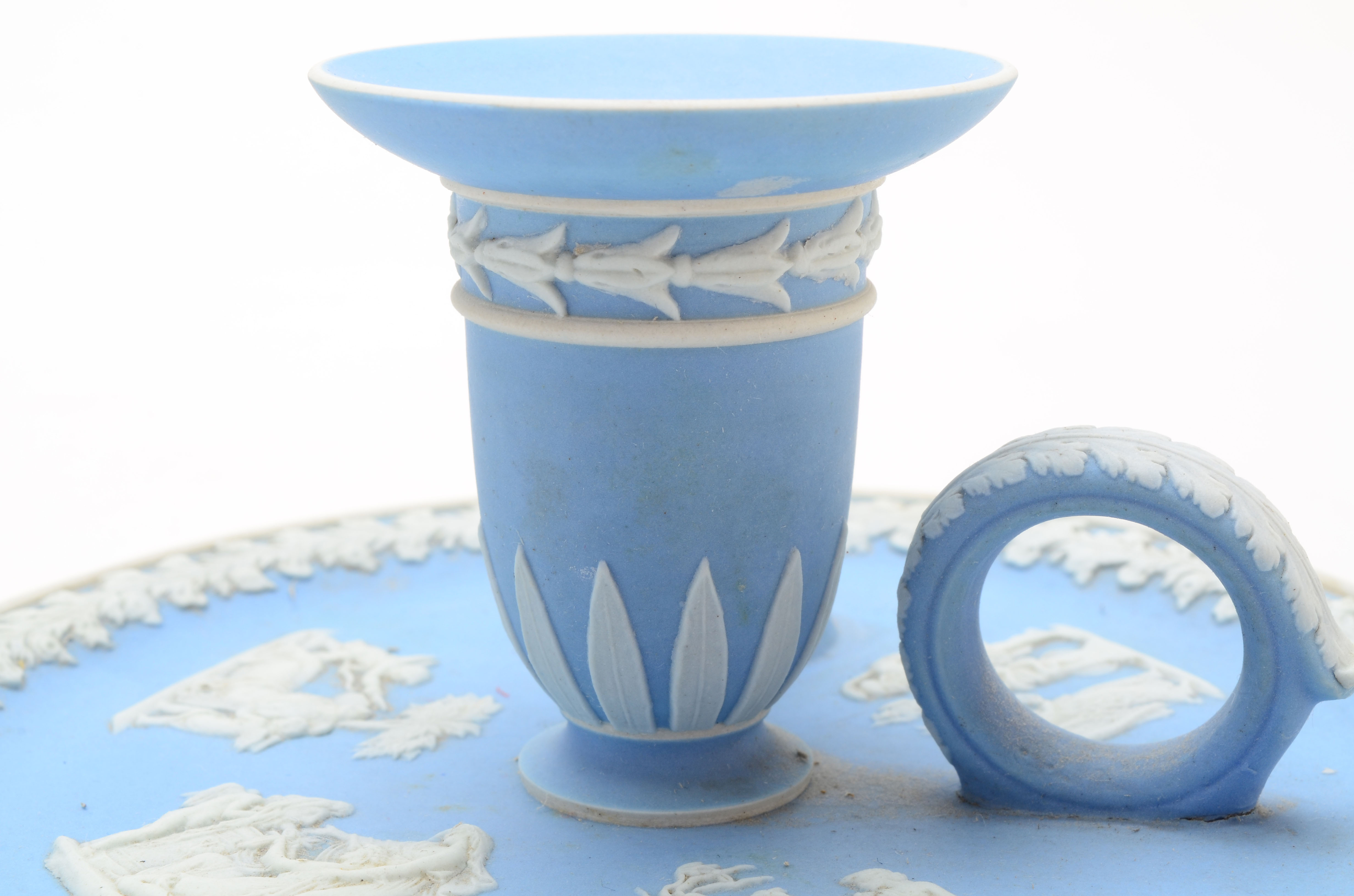 Wedgwood Pale Blue Jasperware Candleholder with Snuffer