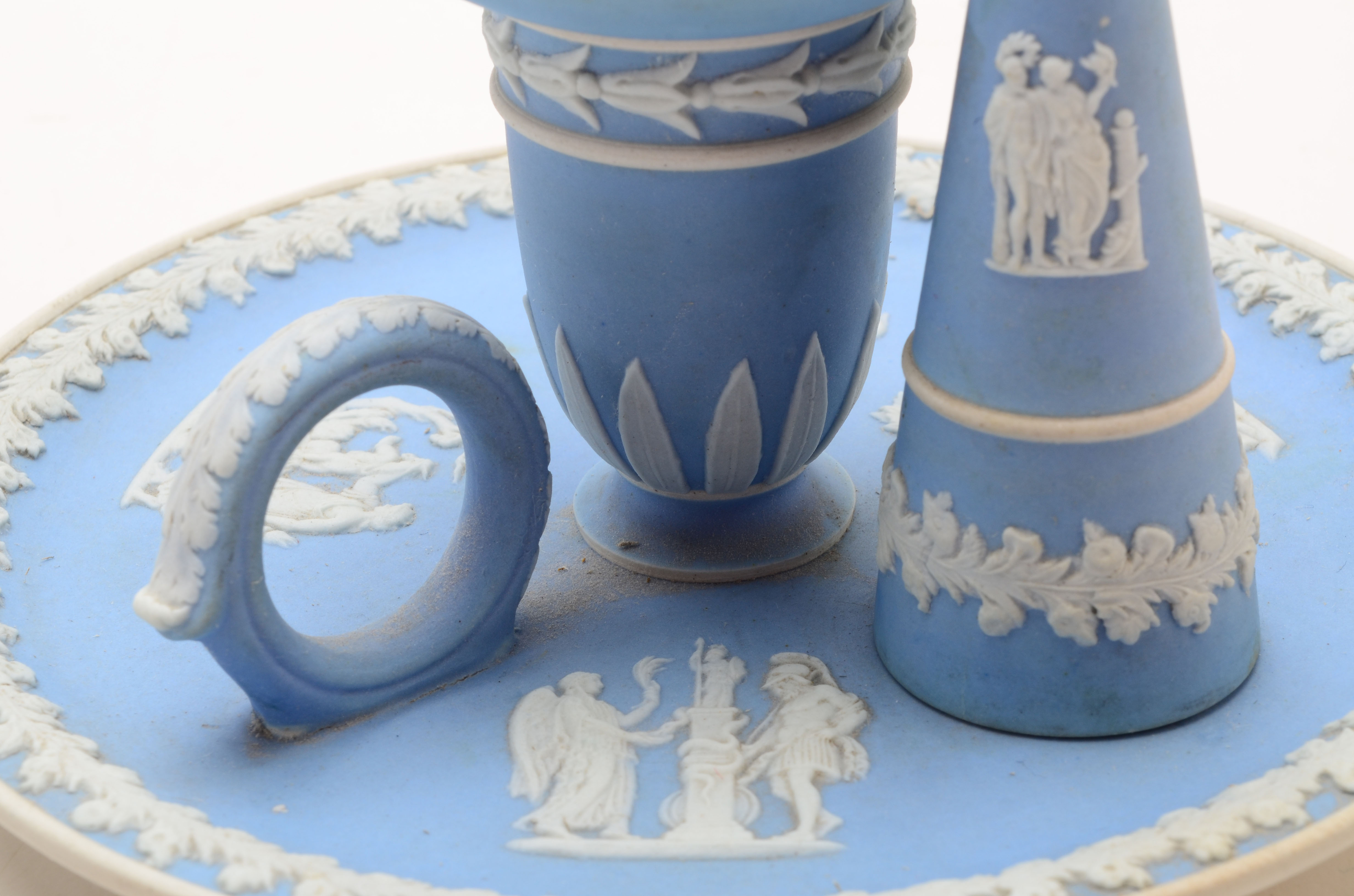 Wedgwood Pale Blue Jasperware Candleholder with Snuffer