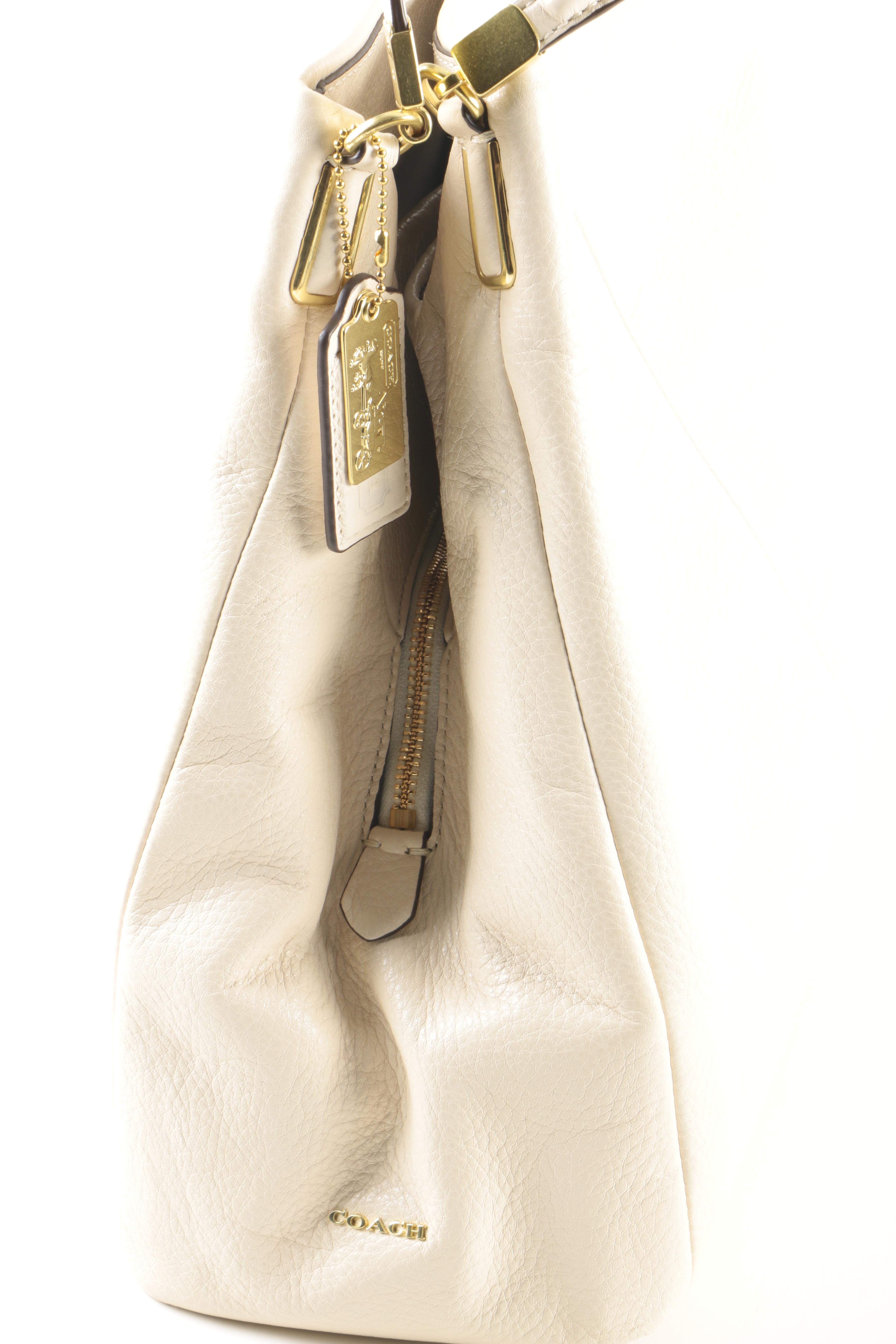 Coach White Leather Phoebe Shoulder Bag