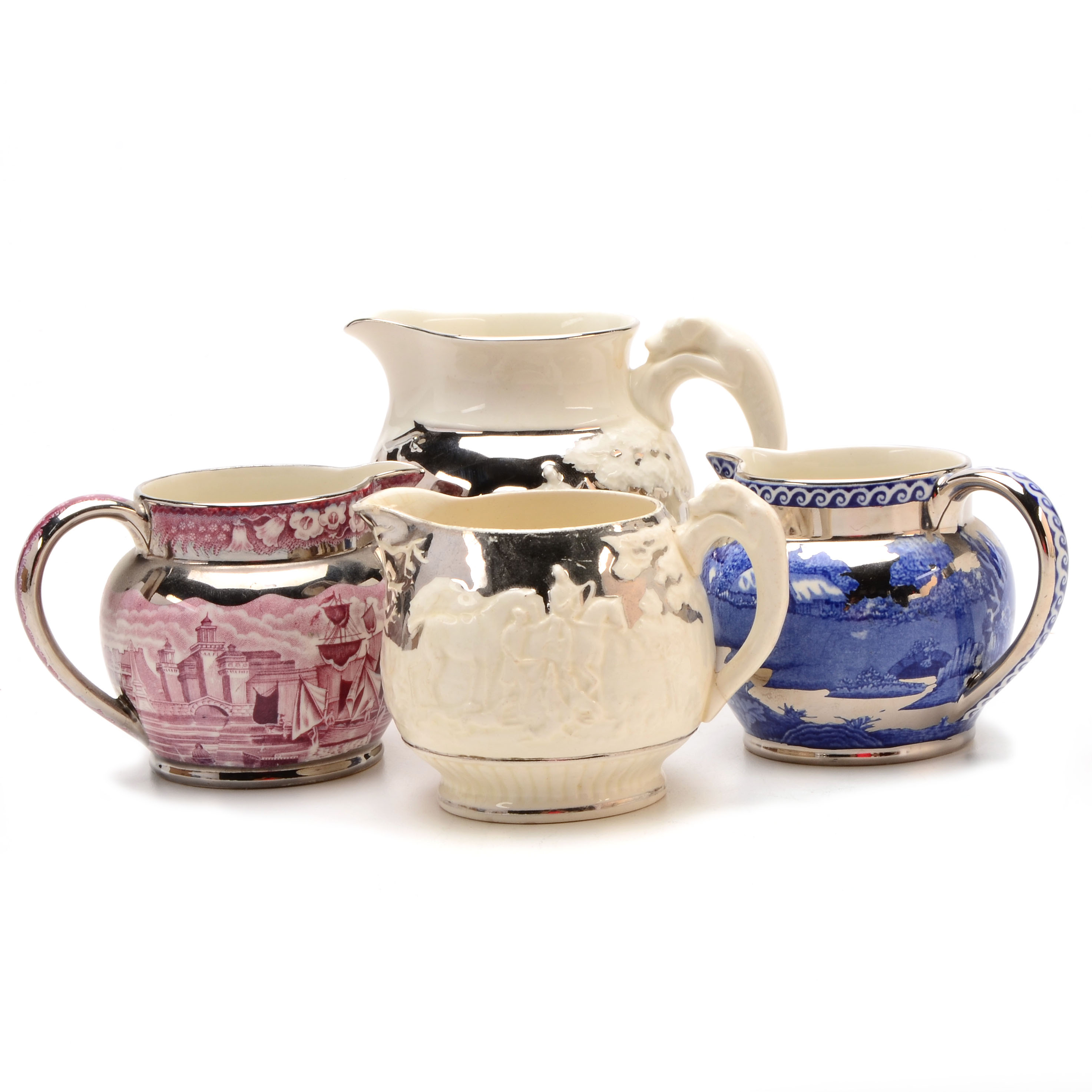 Four Vintage Wedgwood of Etruria & Barlaston Luster Trim Jugs