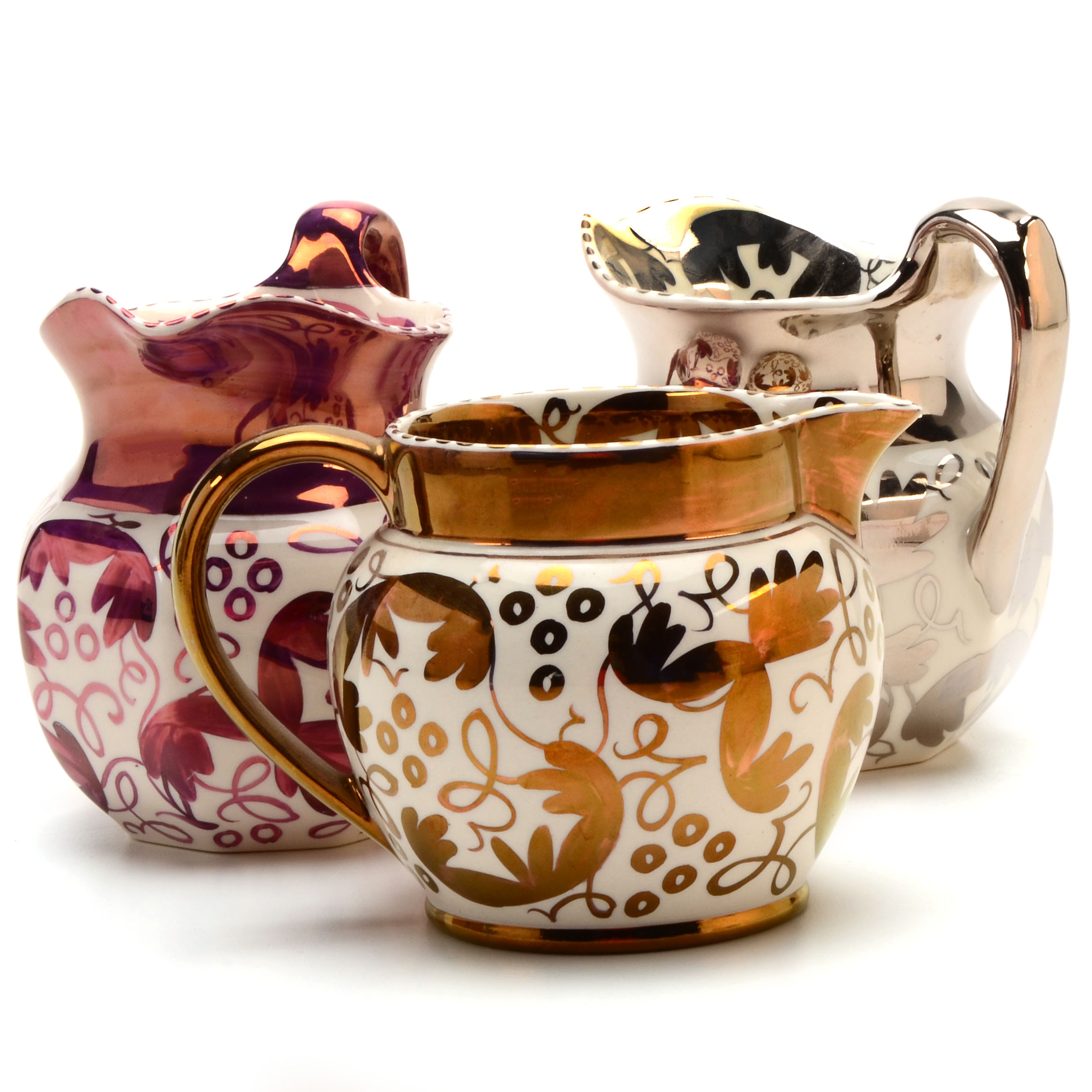 Three Vintage Wedgwood of Etruria & Barlaston Lustre Ware Jugs