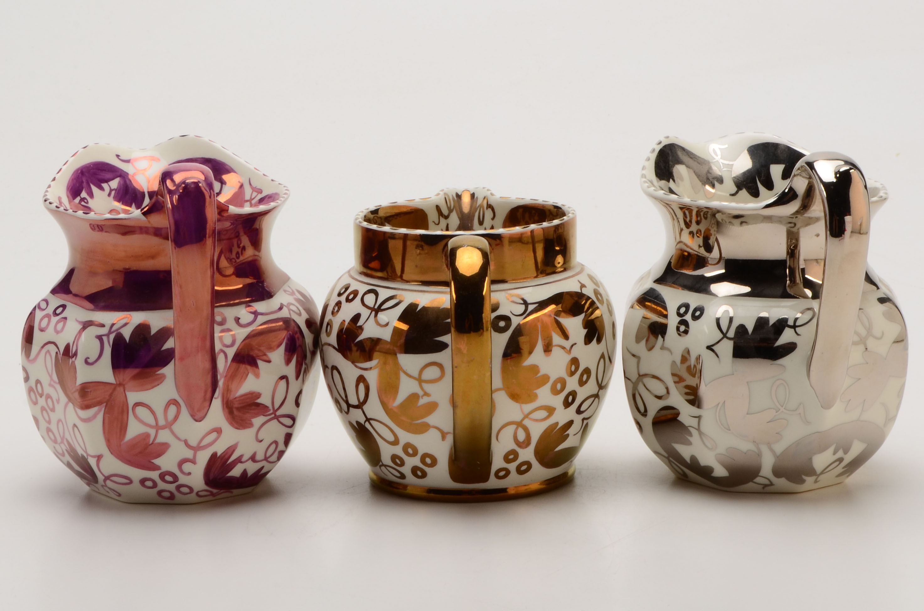 Three Vintage Wedgwood of Etruria & Barlaston Lustre Ware Jugs