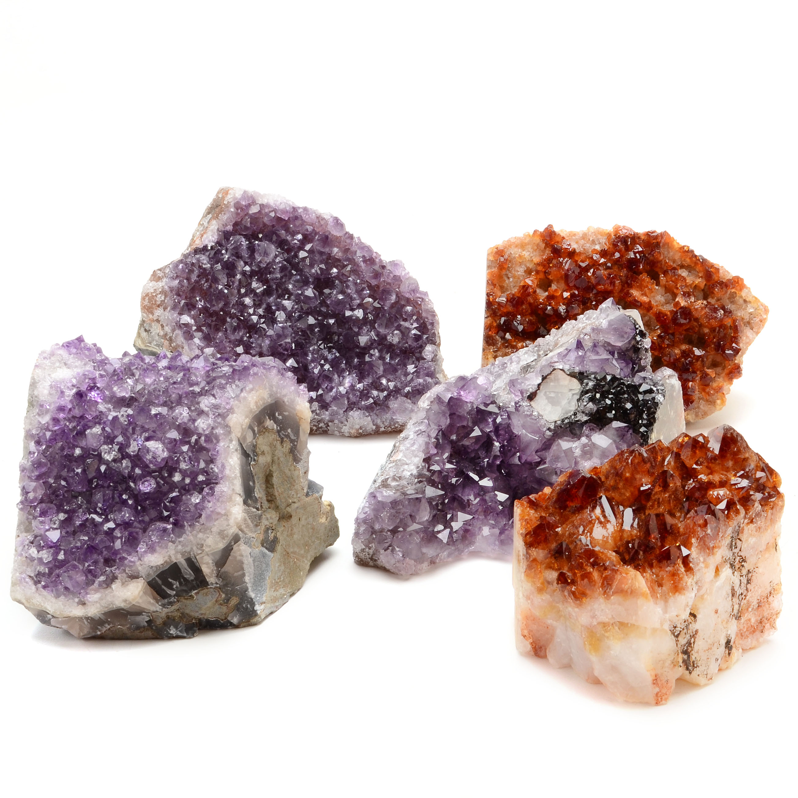 Amethyst and Citrine Crystal Masses
