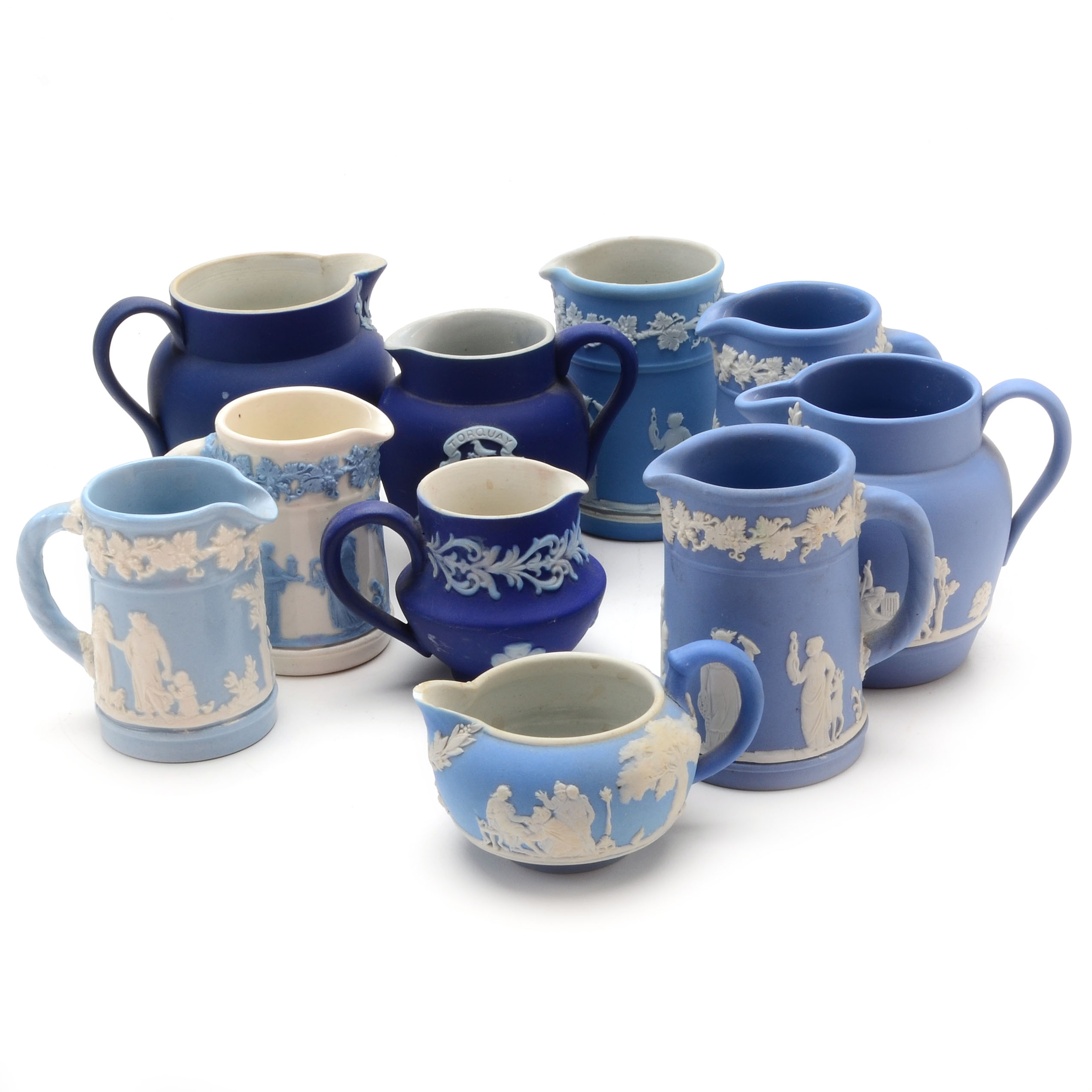 Assortment of Wedgwood Jasper-ware Miniature Creamers and Jugs