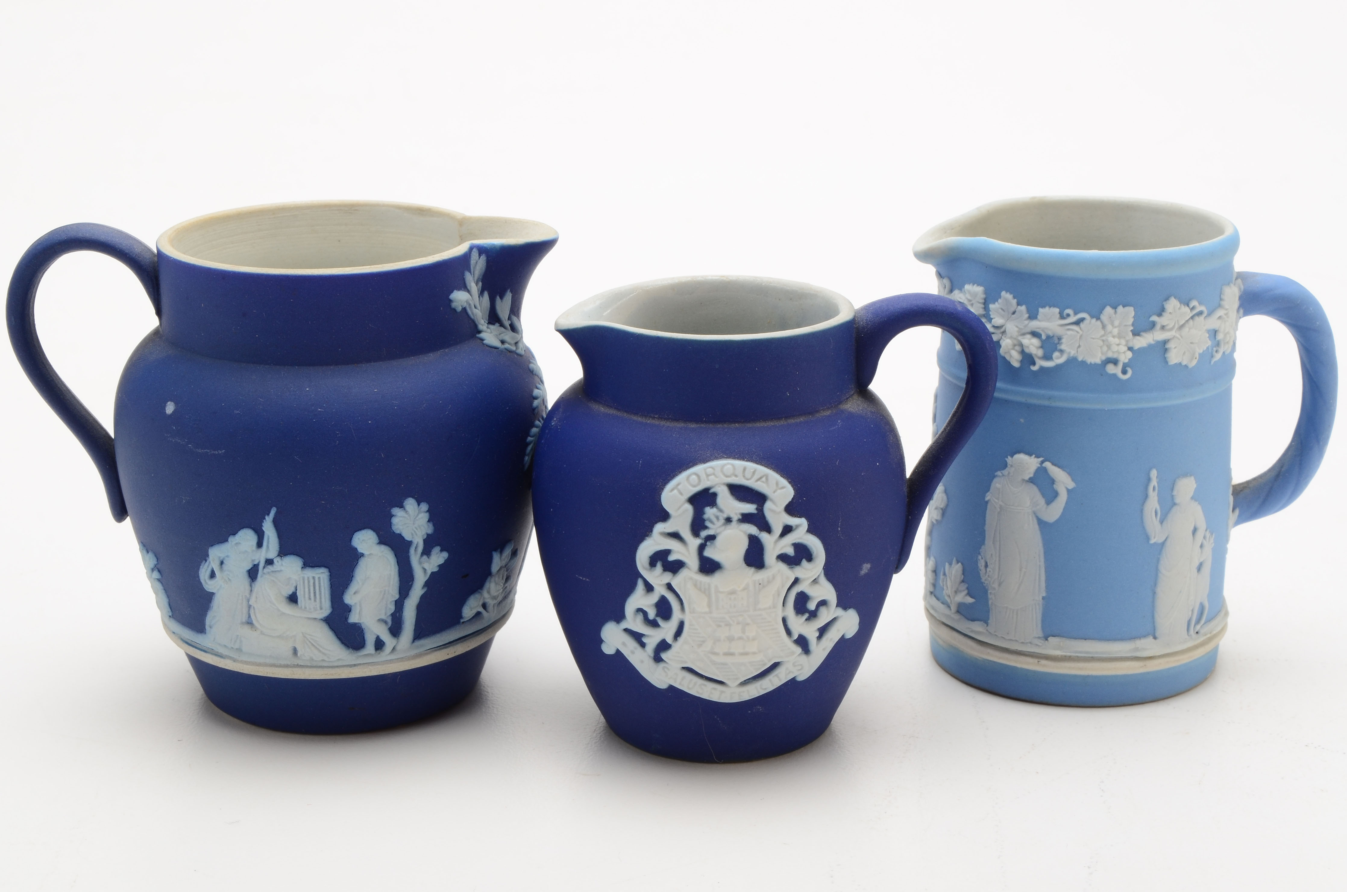 Assortment of Wedgwood Jasper-ware Miniature Creamers and Jugs