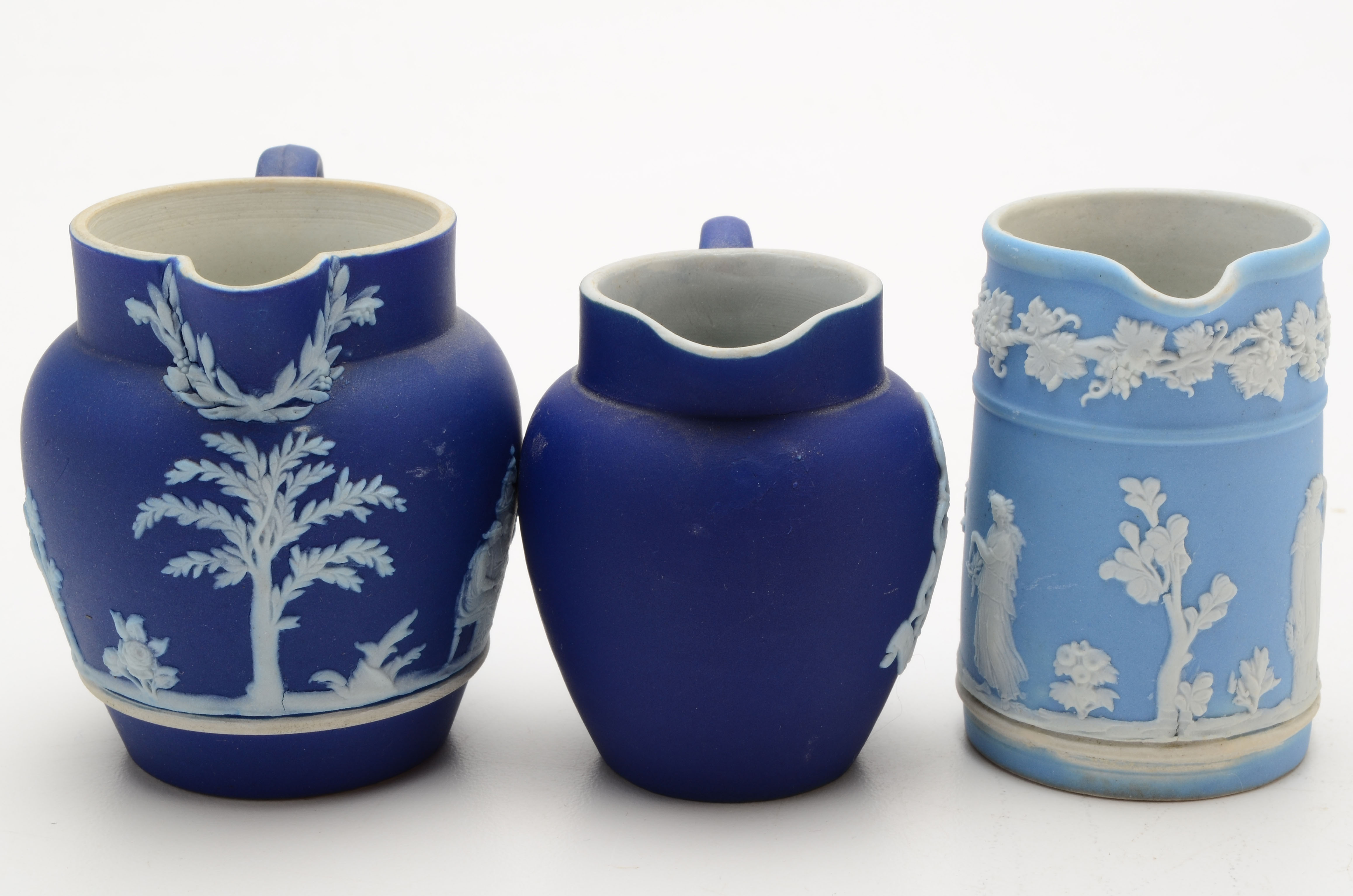 Assortment of Wedgwood Jasper-ware Miniature Creamers and Jugs