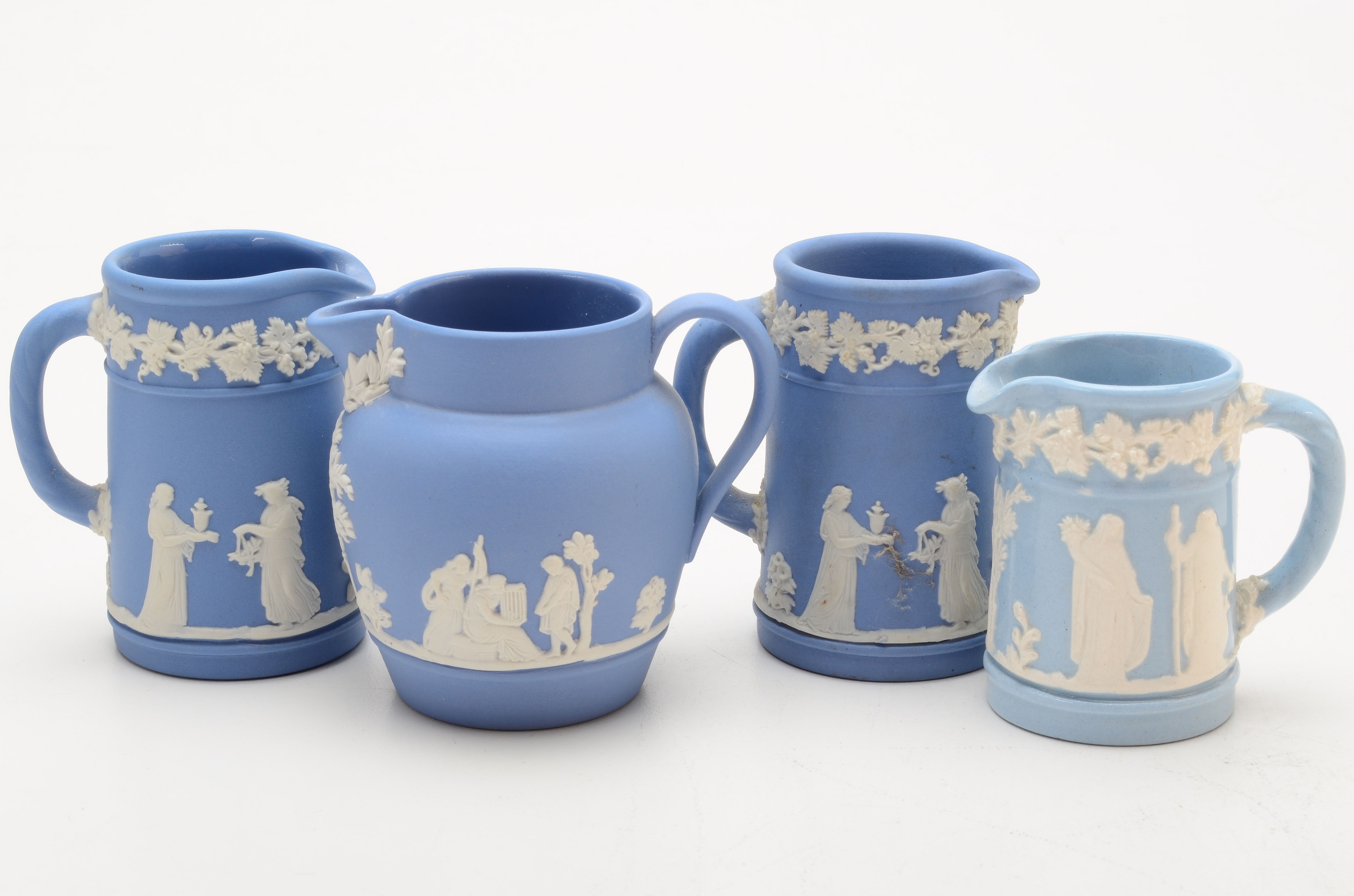 Assortment of Wedgwood Jasper-ware Miniature Creamers and Jugs