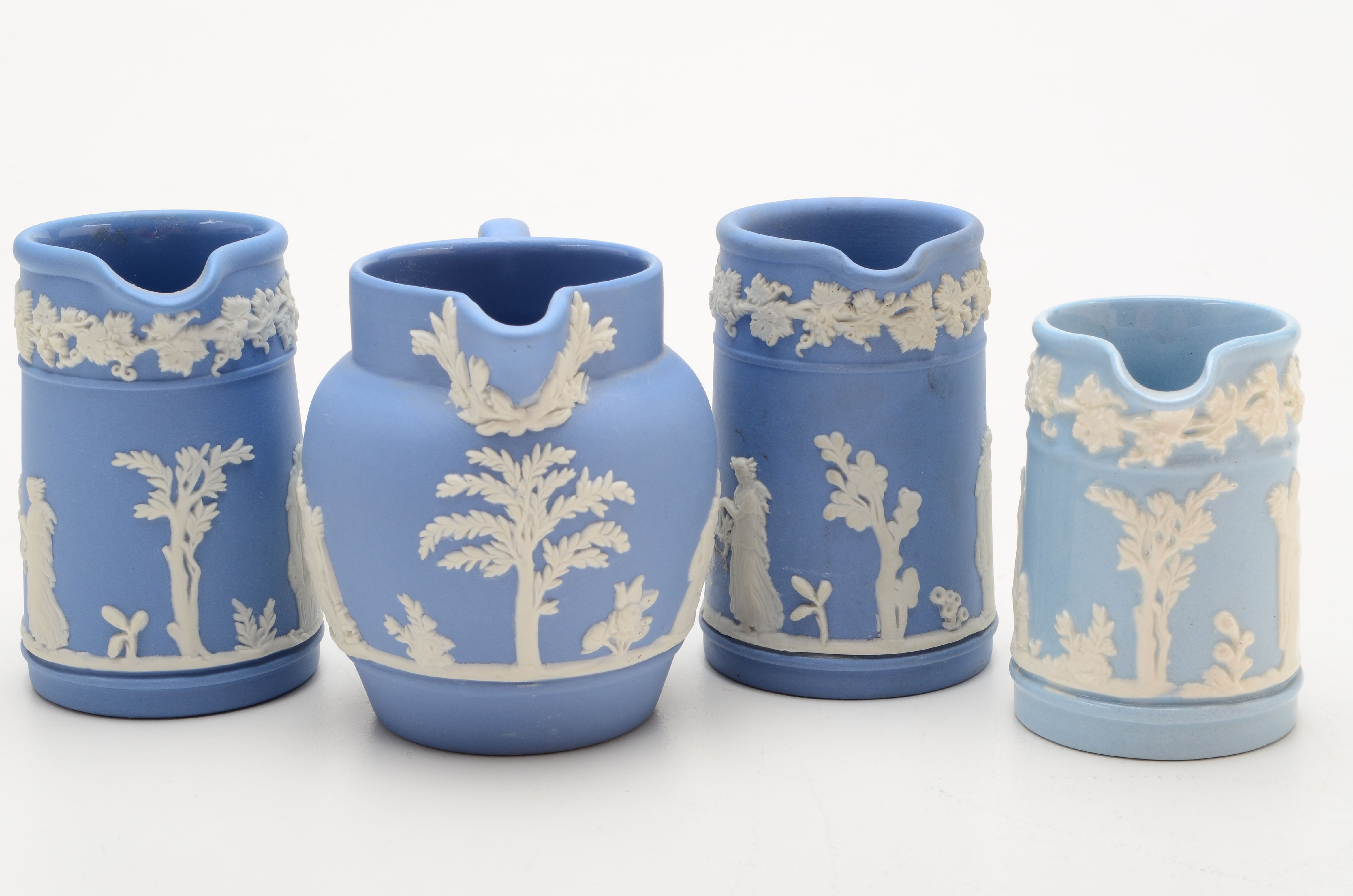 Assortment of Wedgwood Jasper-ware Miniature Creamers and Jugs