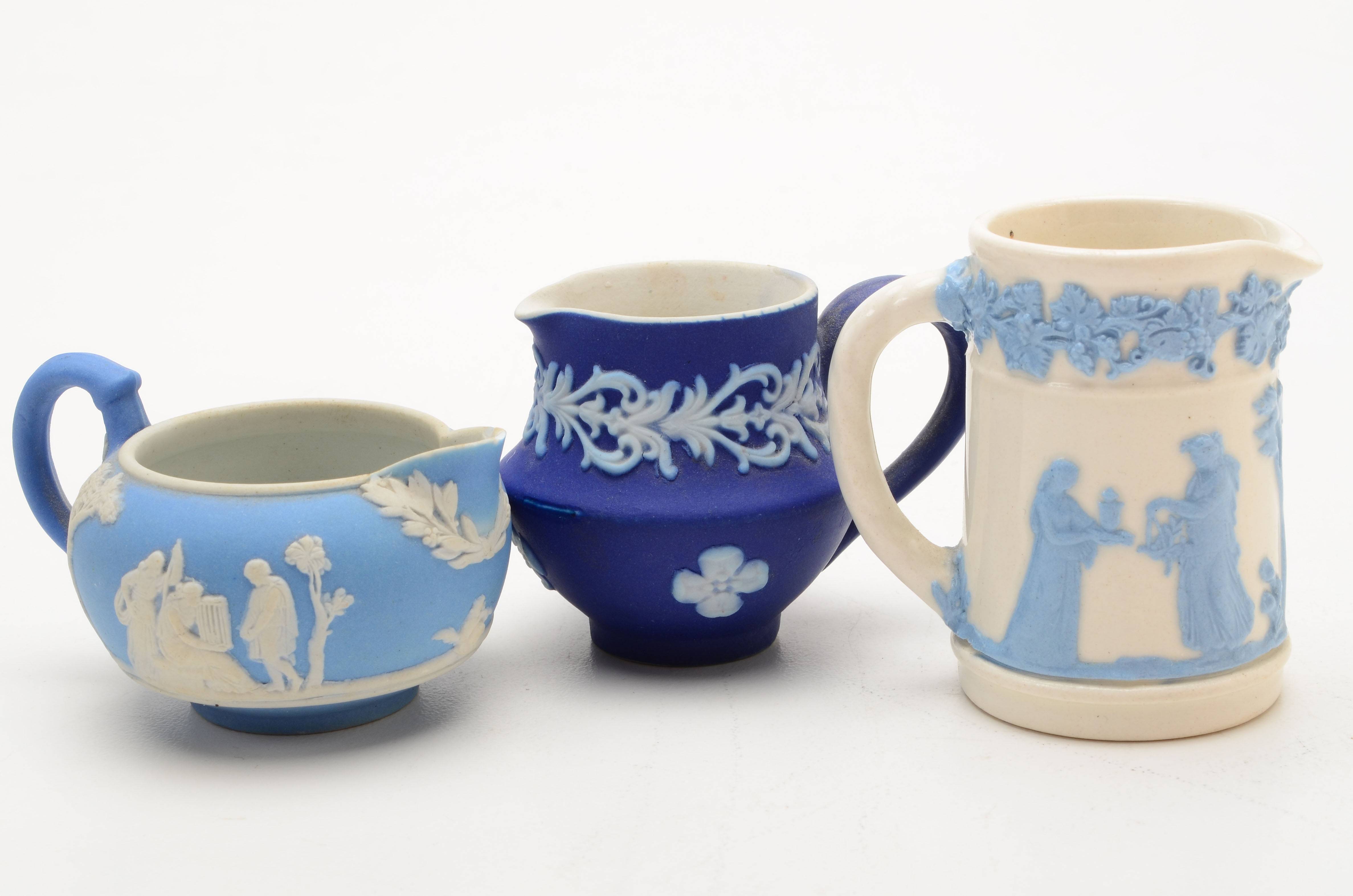 Assortment of Wedgwood Jasper-ware Miniature Creamers and Jugs