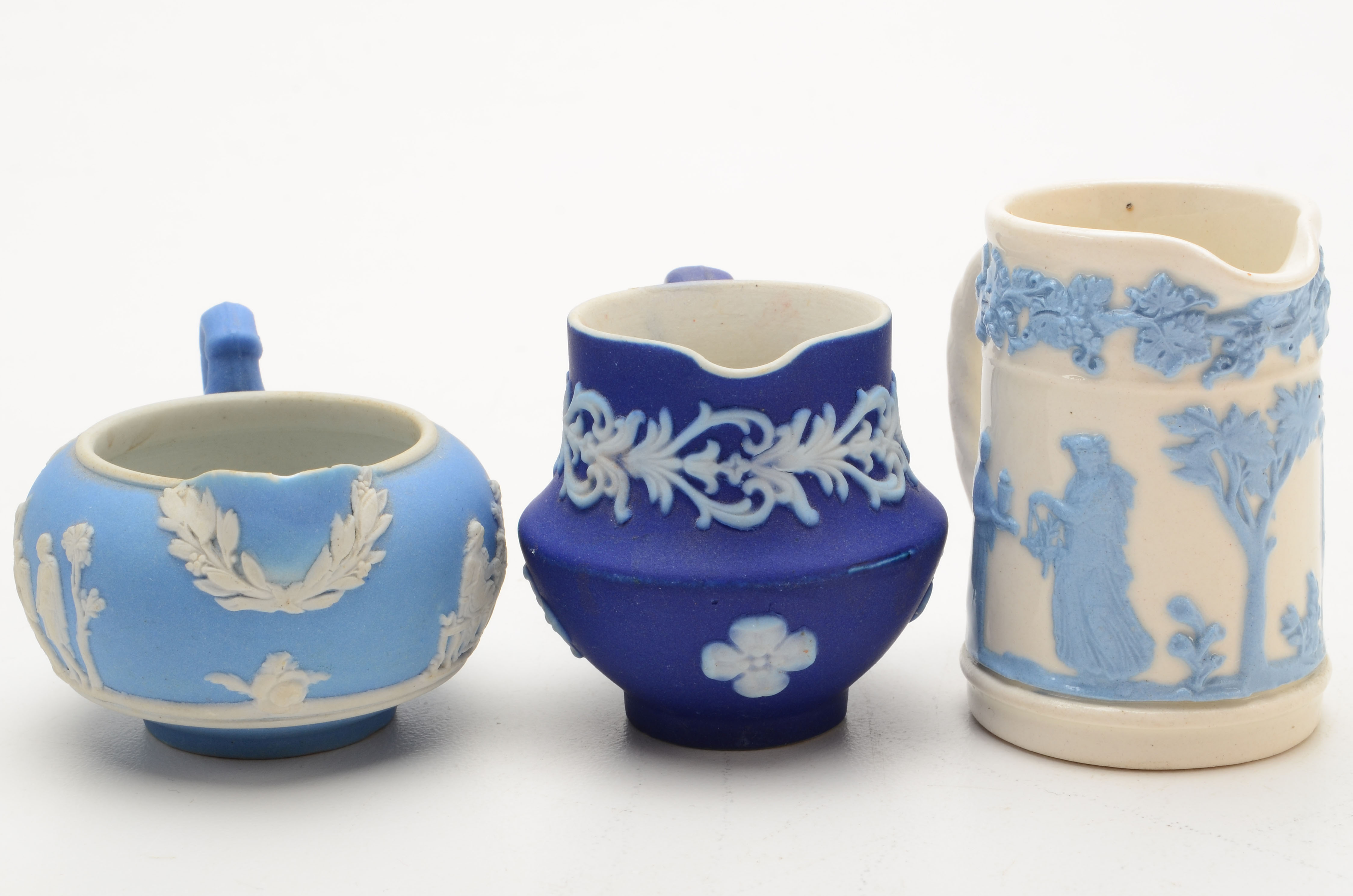 Assortment of Wedgwood Jasper-ware Miniature Creamers and Jugs