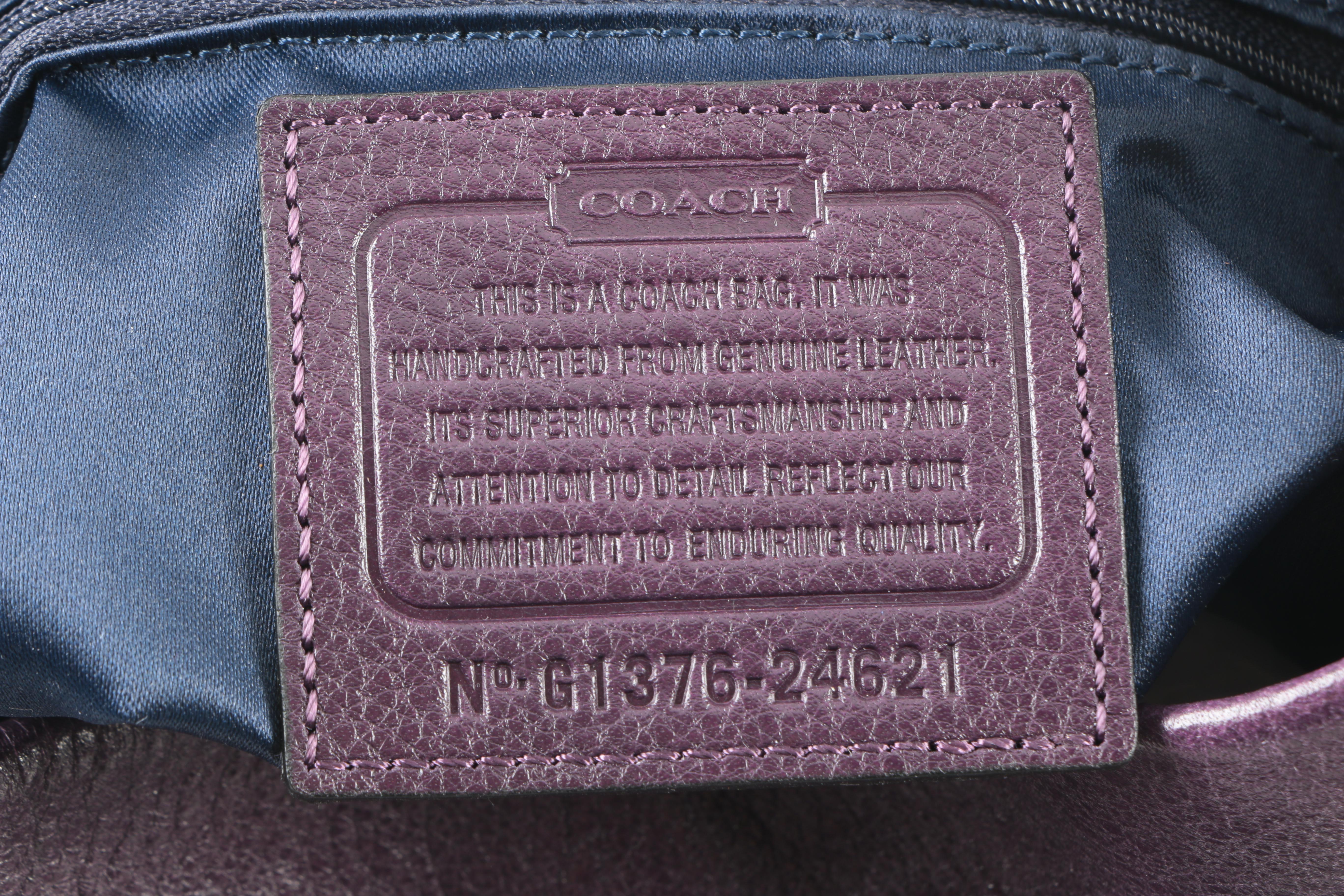 Coach Phoebe Handbag In Black Violet Leather