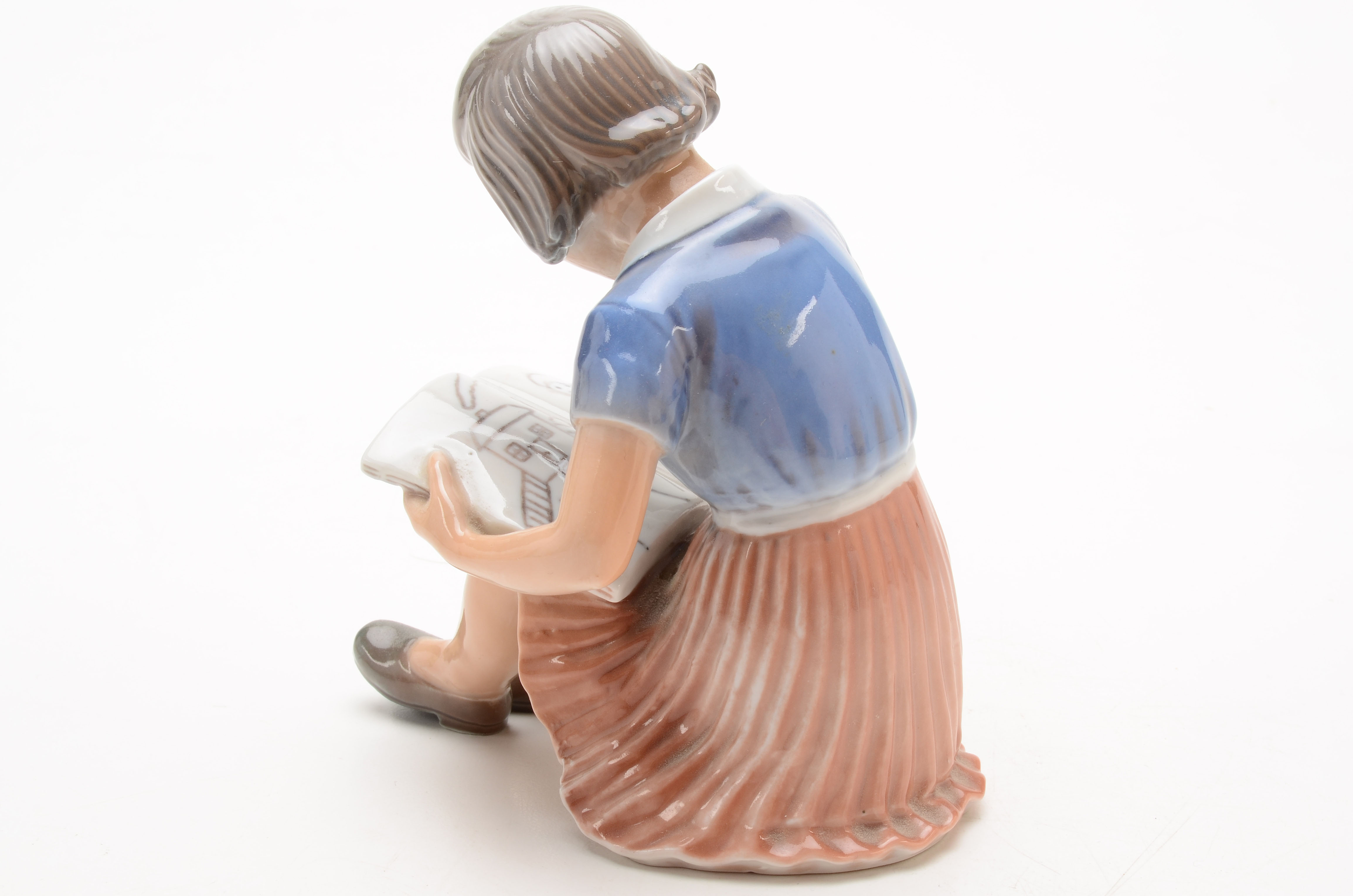 Signed Dahl Jensen Copenhagen Denmark Girl Drawing Figurine