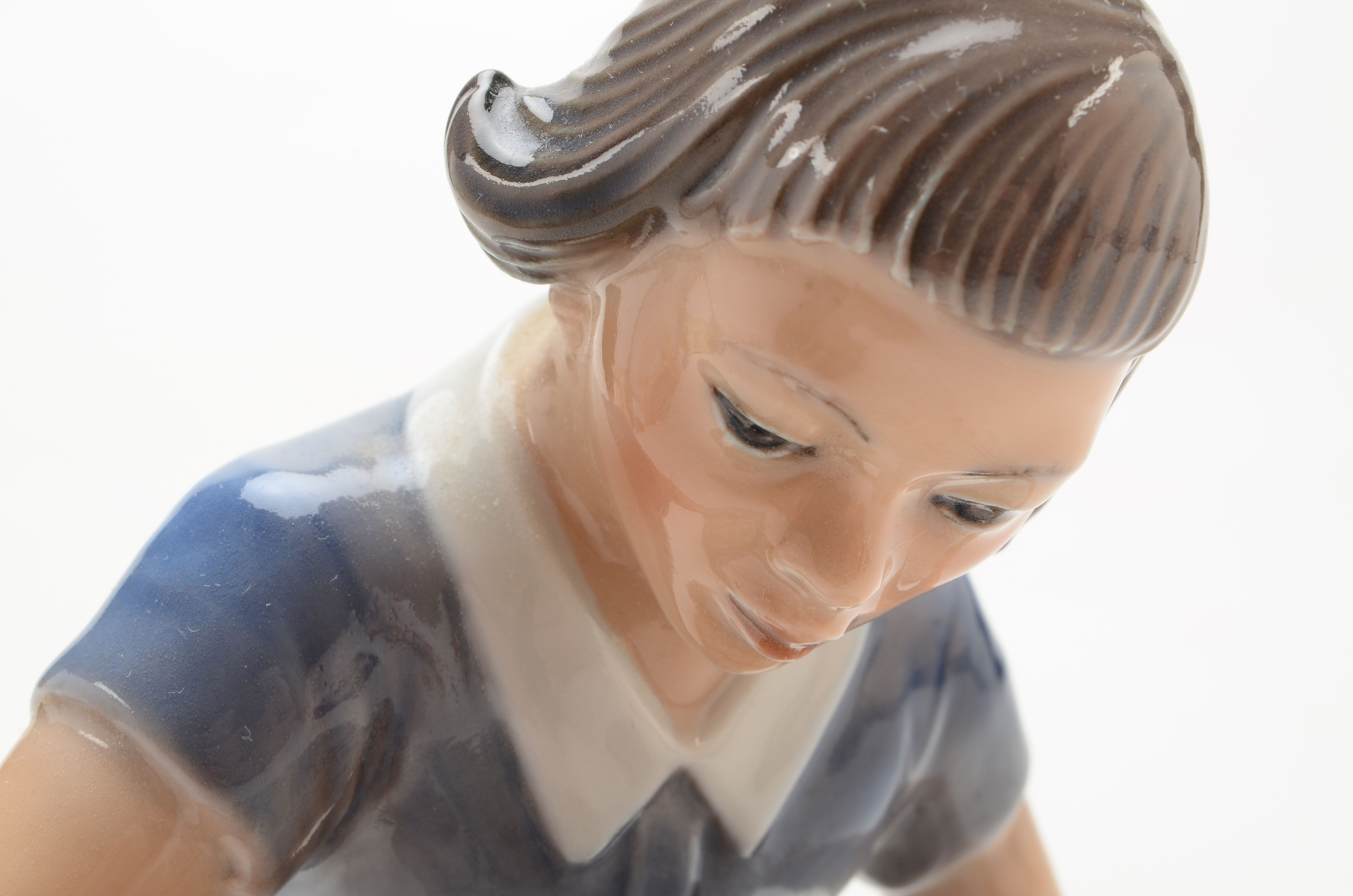 Signed Dahl Jensen Copenhagen Denmark Girl Drawing Figurine