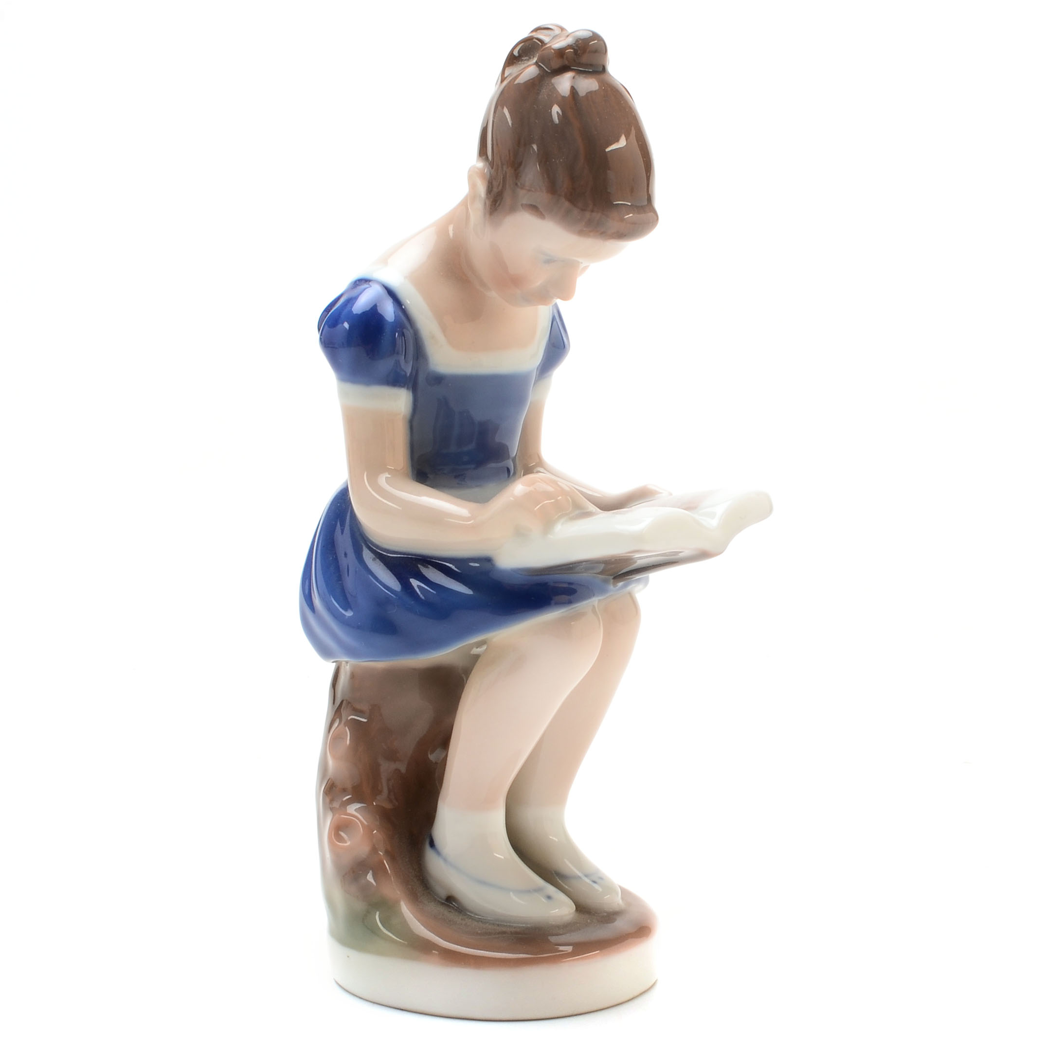 Copenhagen Denmark Girl Reading Porcelain Figurine