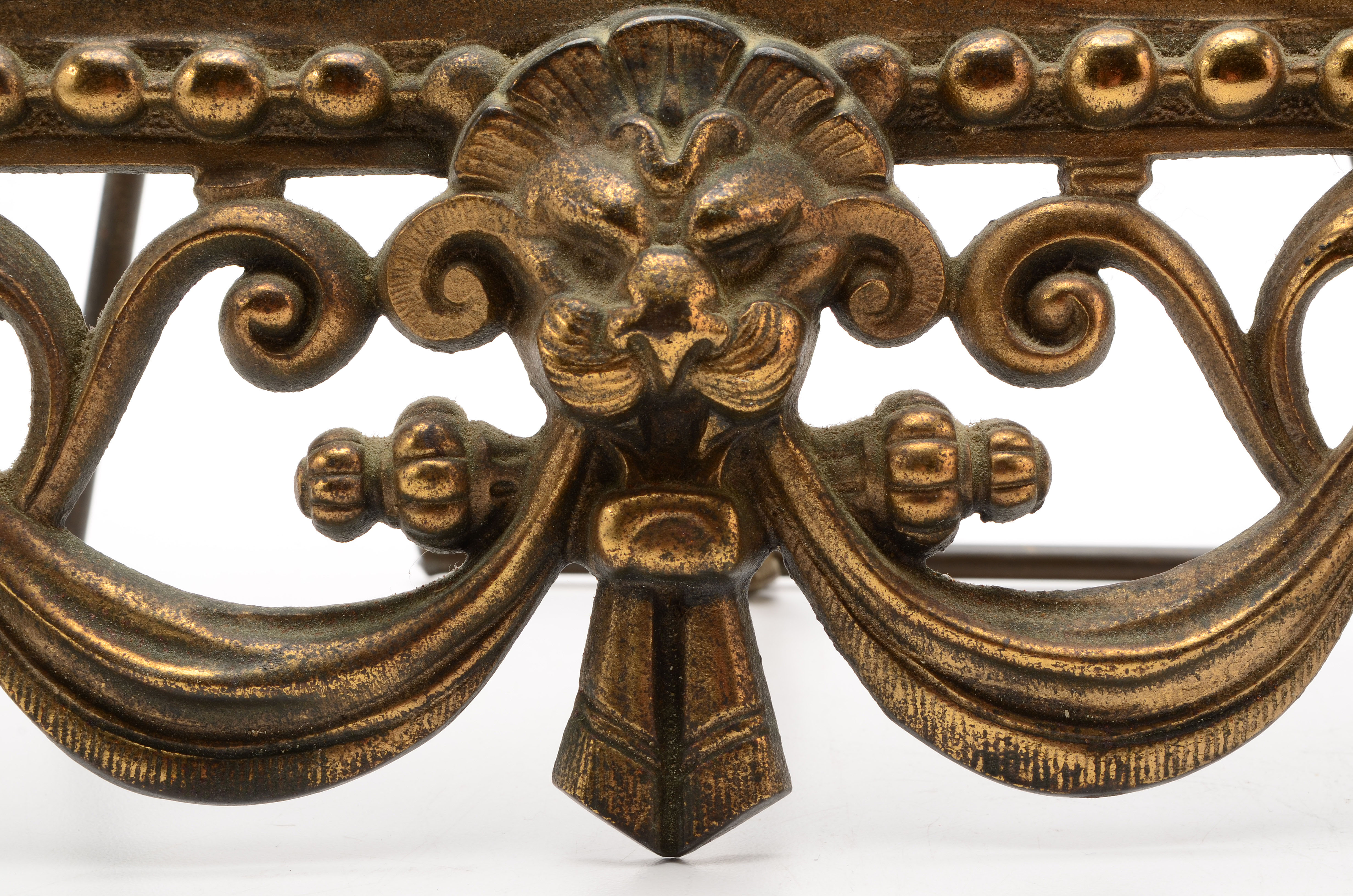 Victorian Style Cast Metal Easel Back Frame with Mirror