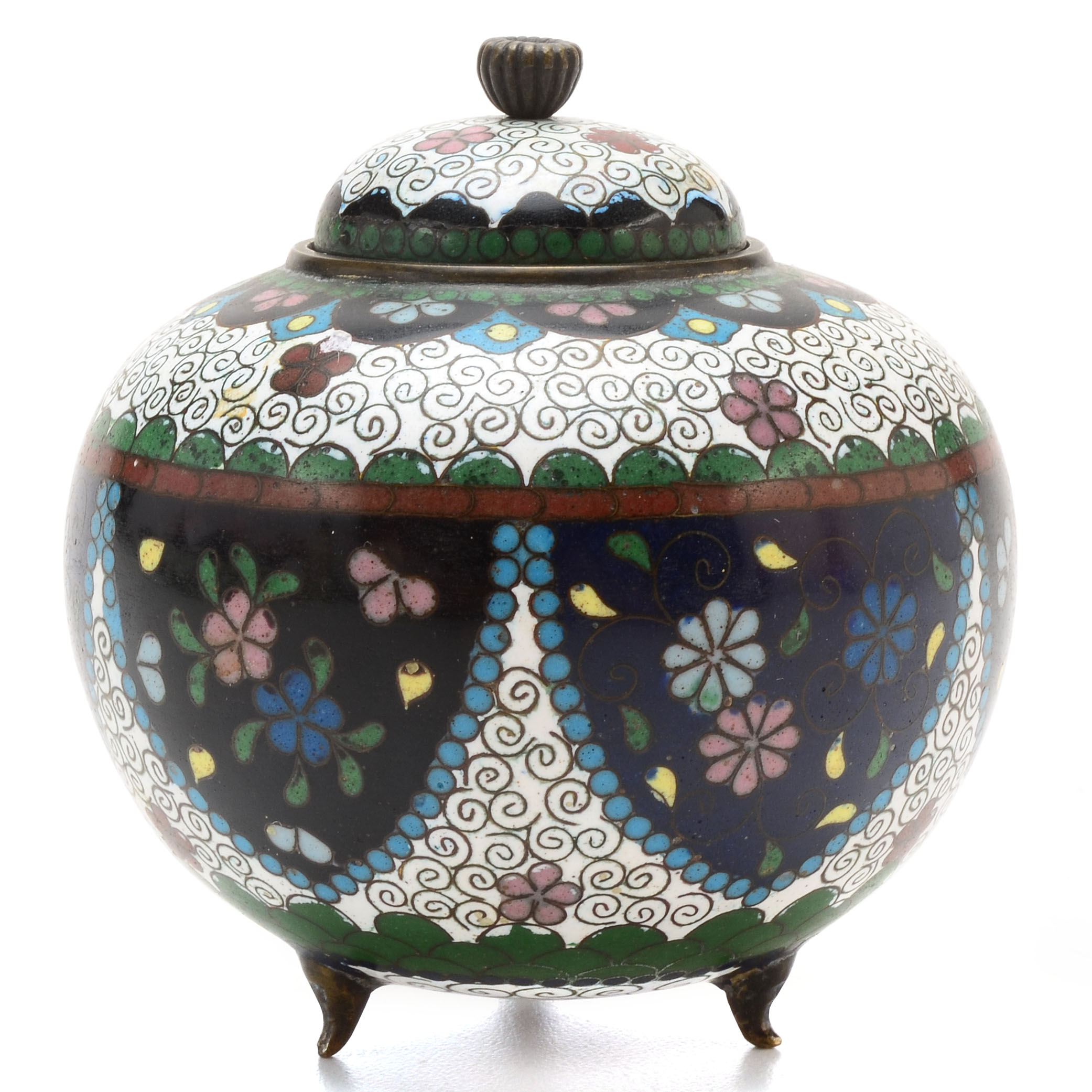 Small Chinese Cloissoné Covered jar