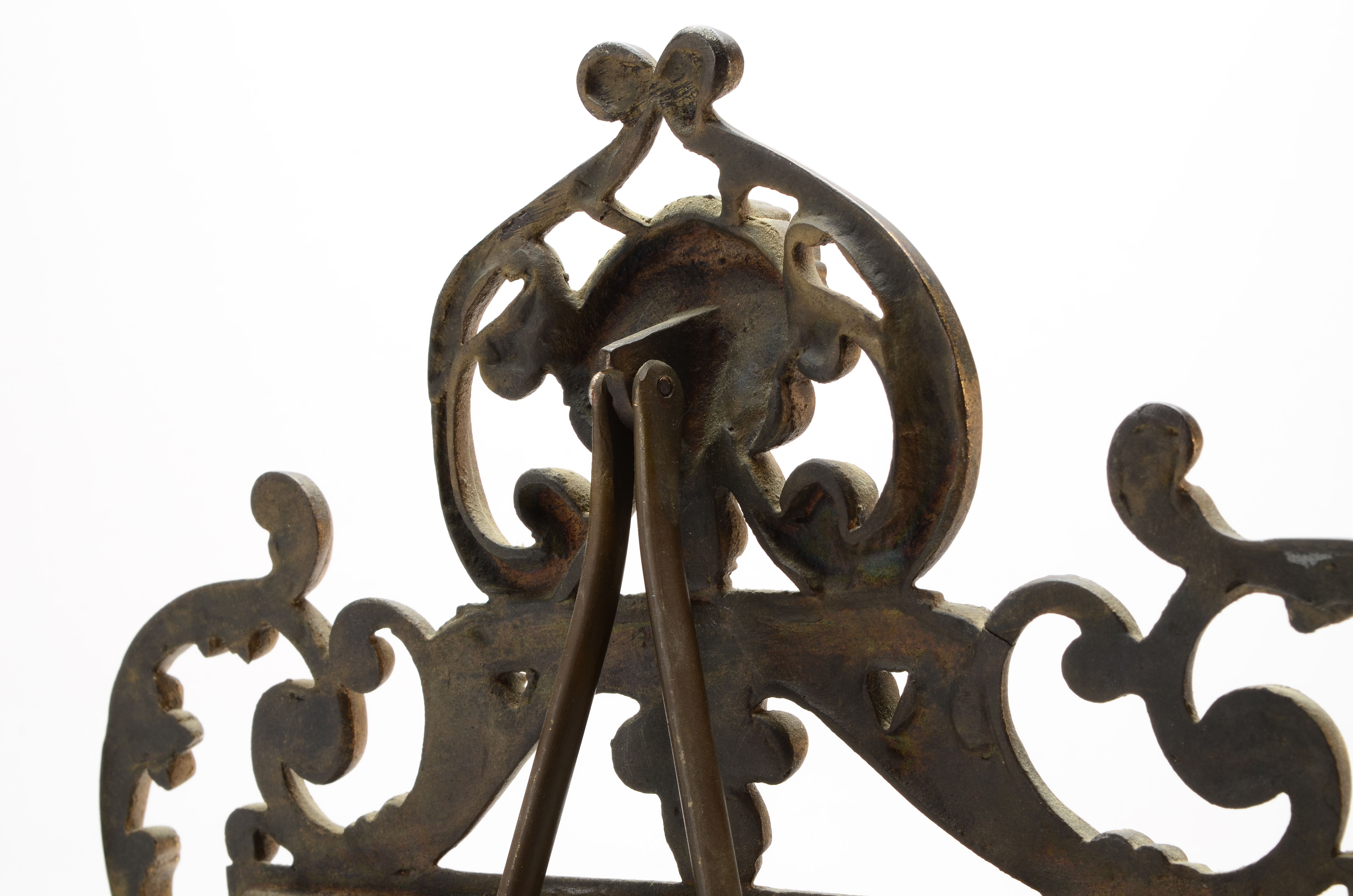 Victorian Style Cast Metal Easel Back Frame with Mirror