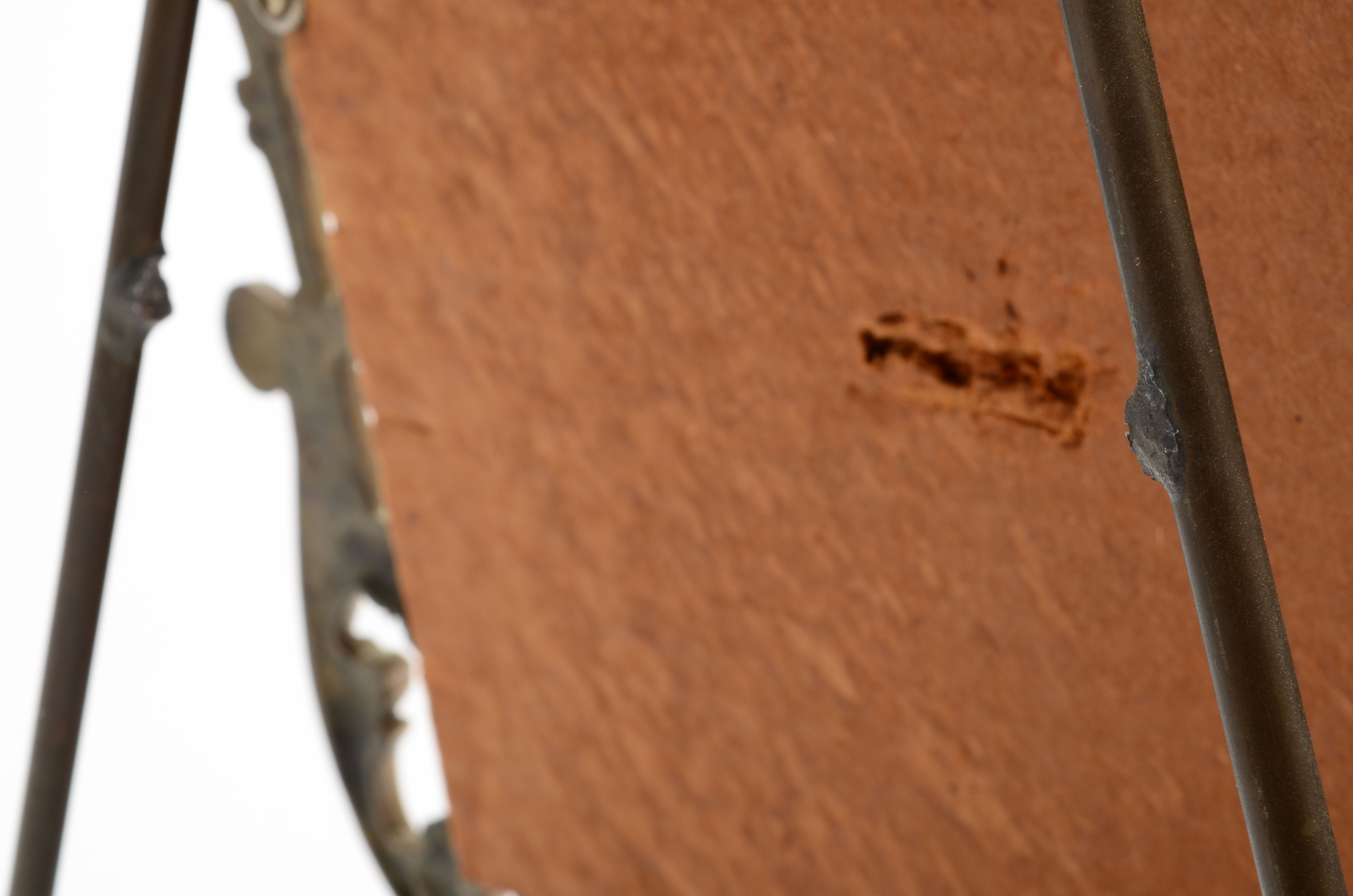 Victorian Style Cast Metal Easel Back Frame with Mirror