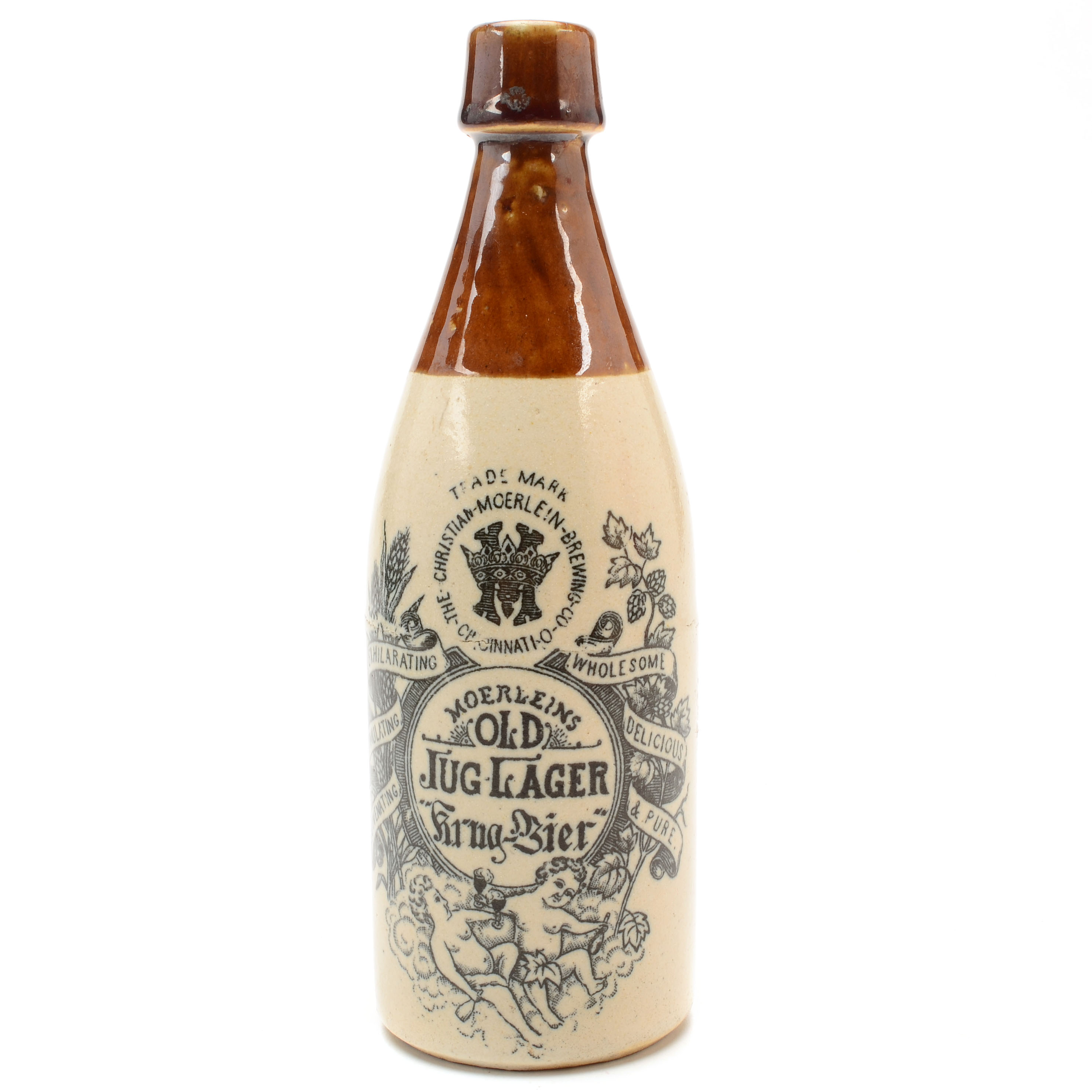 Moerleins Old Jug Lager Pottery Bottle