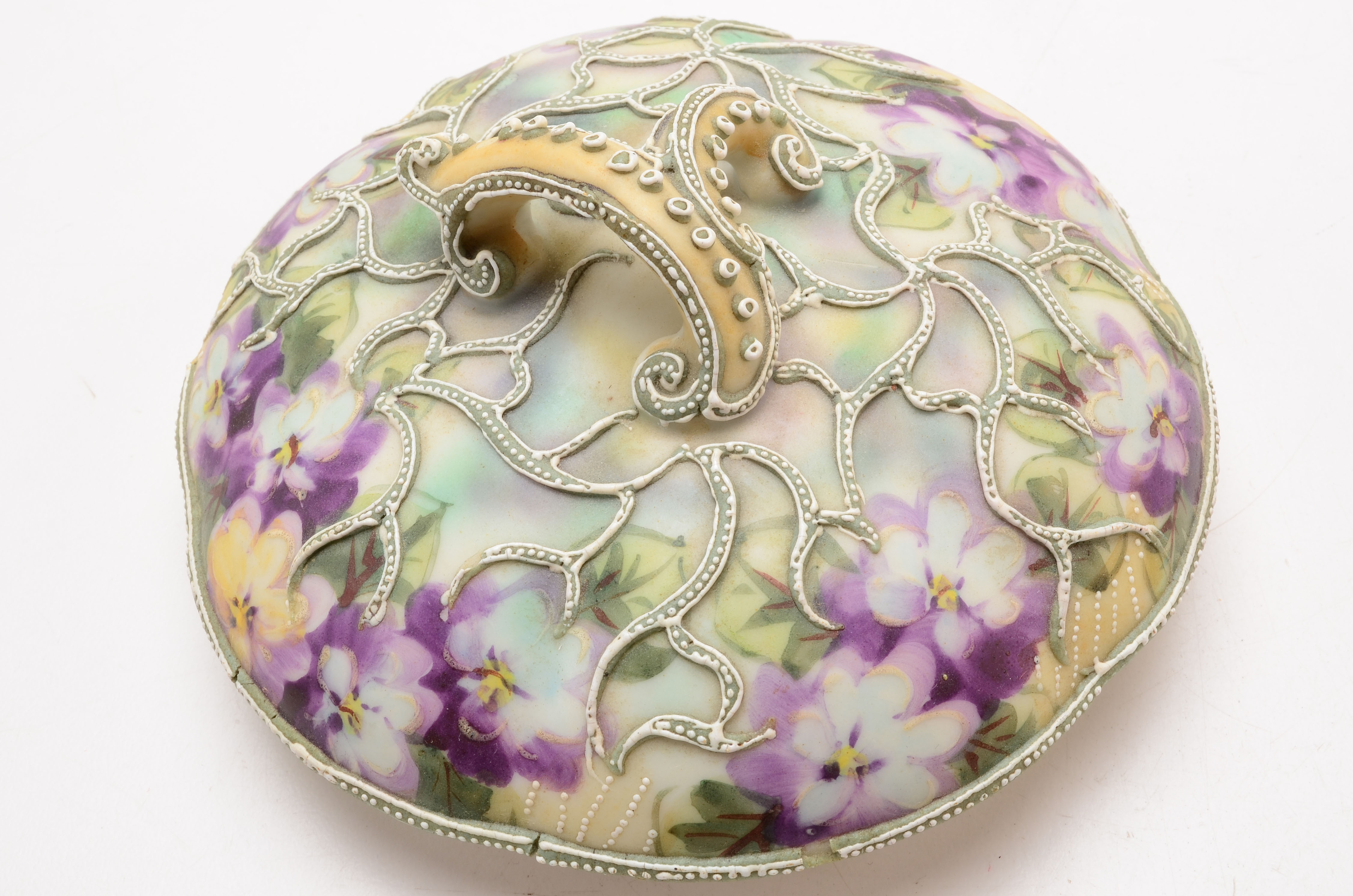 Japanese Porcelain Moriage Footed Vase