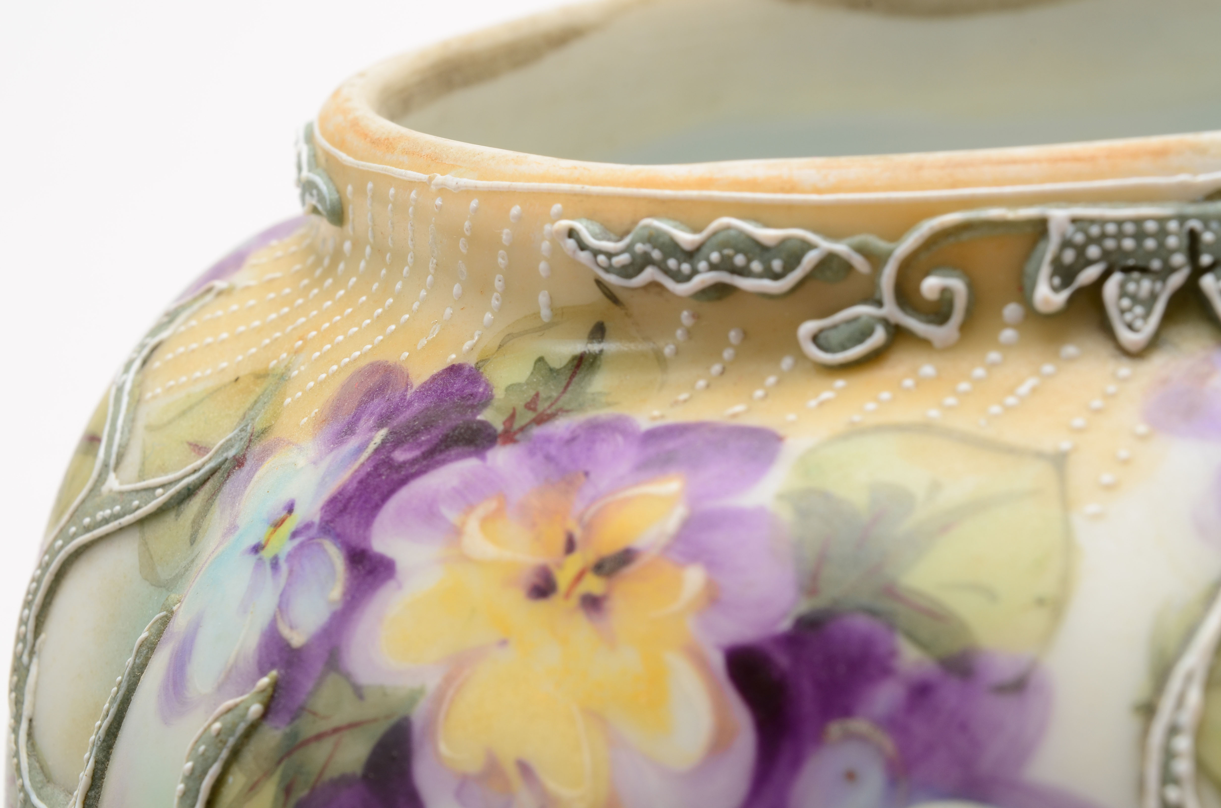 Japanese Porcelain Moriage Footed Vase