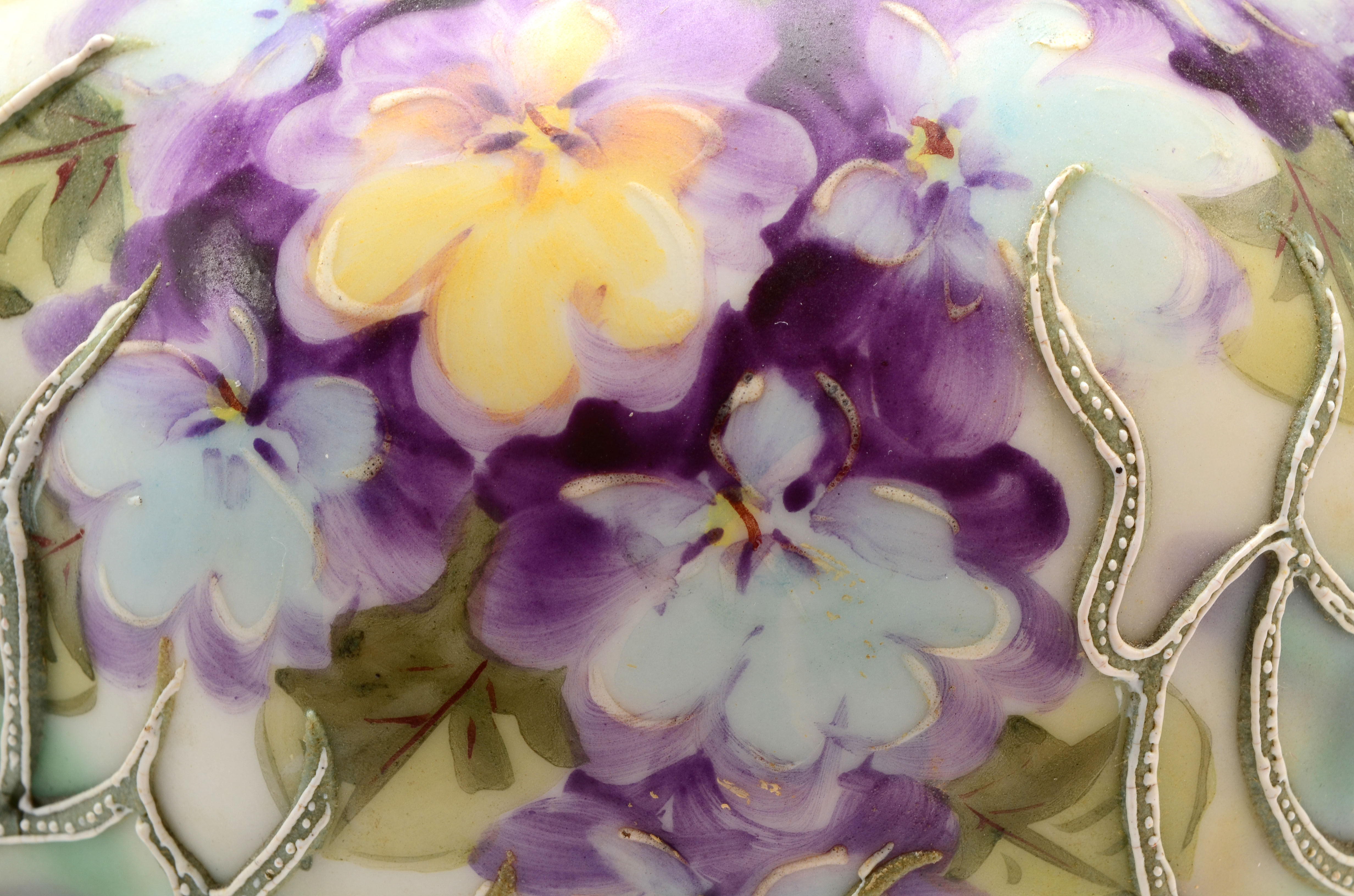 Japanese Porcelain Moriage Footed Vase