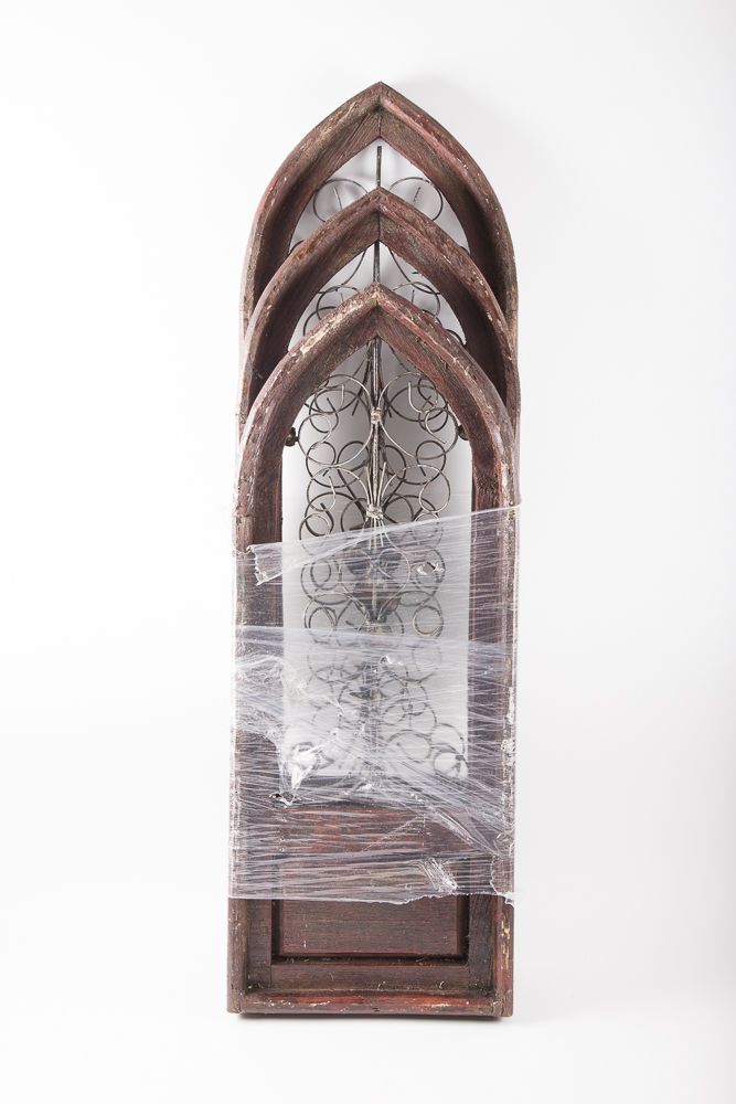 Reclaimed Wood Gothic Style Windows Wall Art