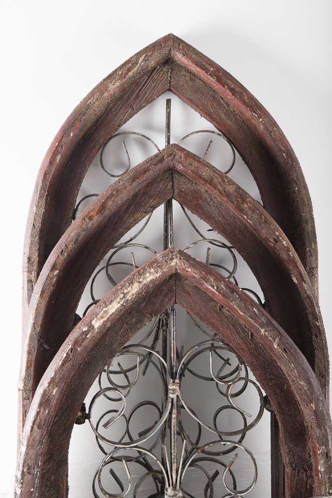 Reclaimed Wood Gothic Style Windows Wall Art