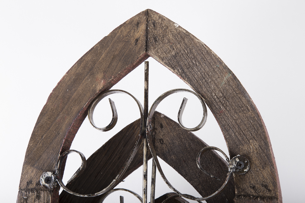 Reclaimed Wood Gothic Style Windows Wall Art