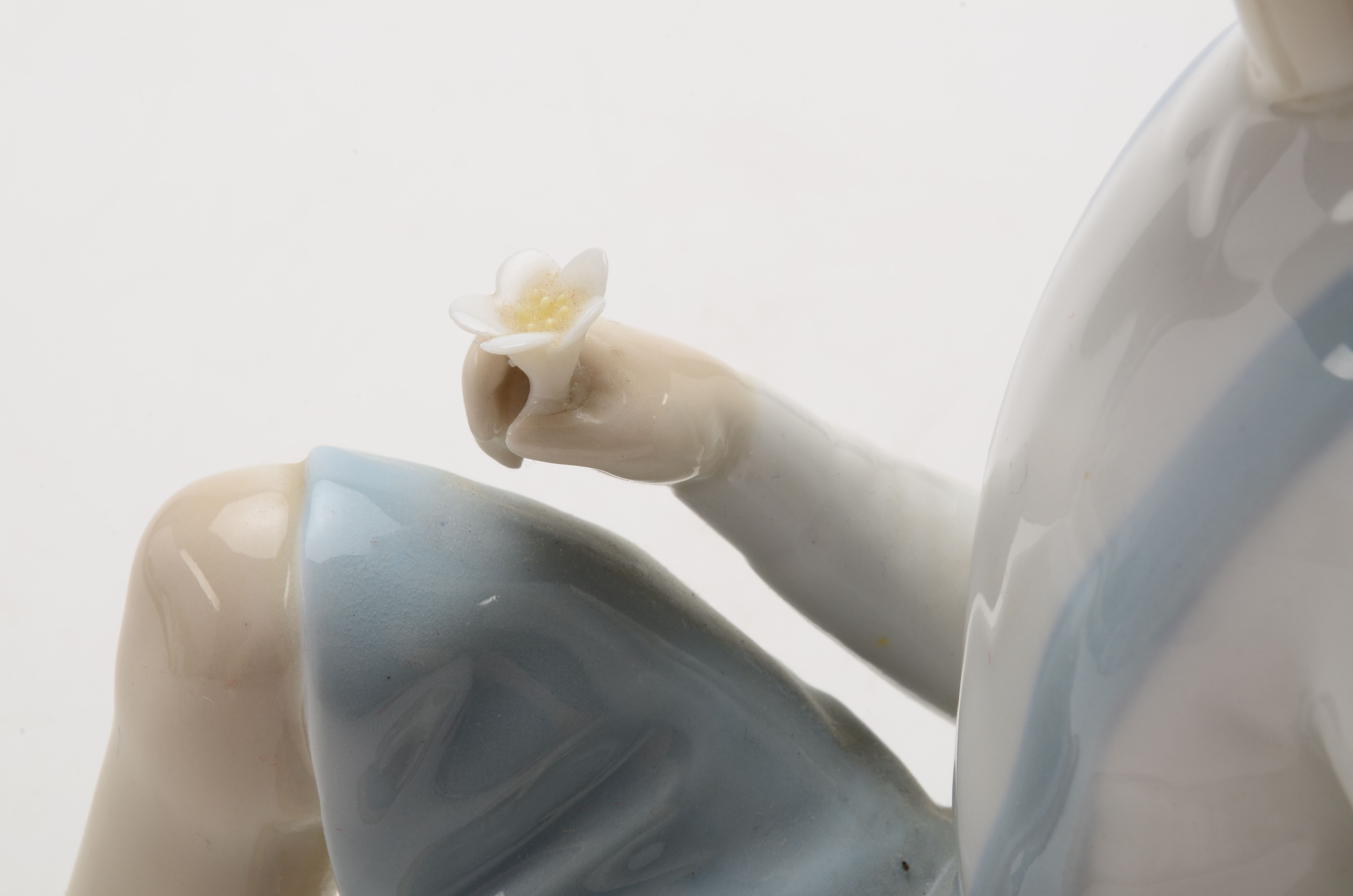 Lladro Girl with Flower Figurine