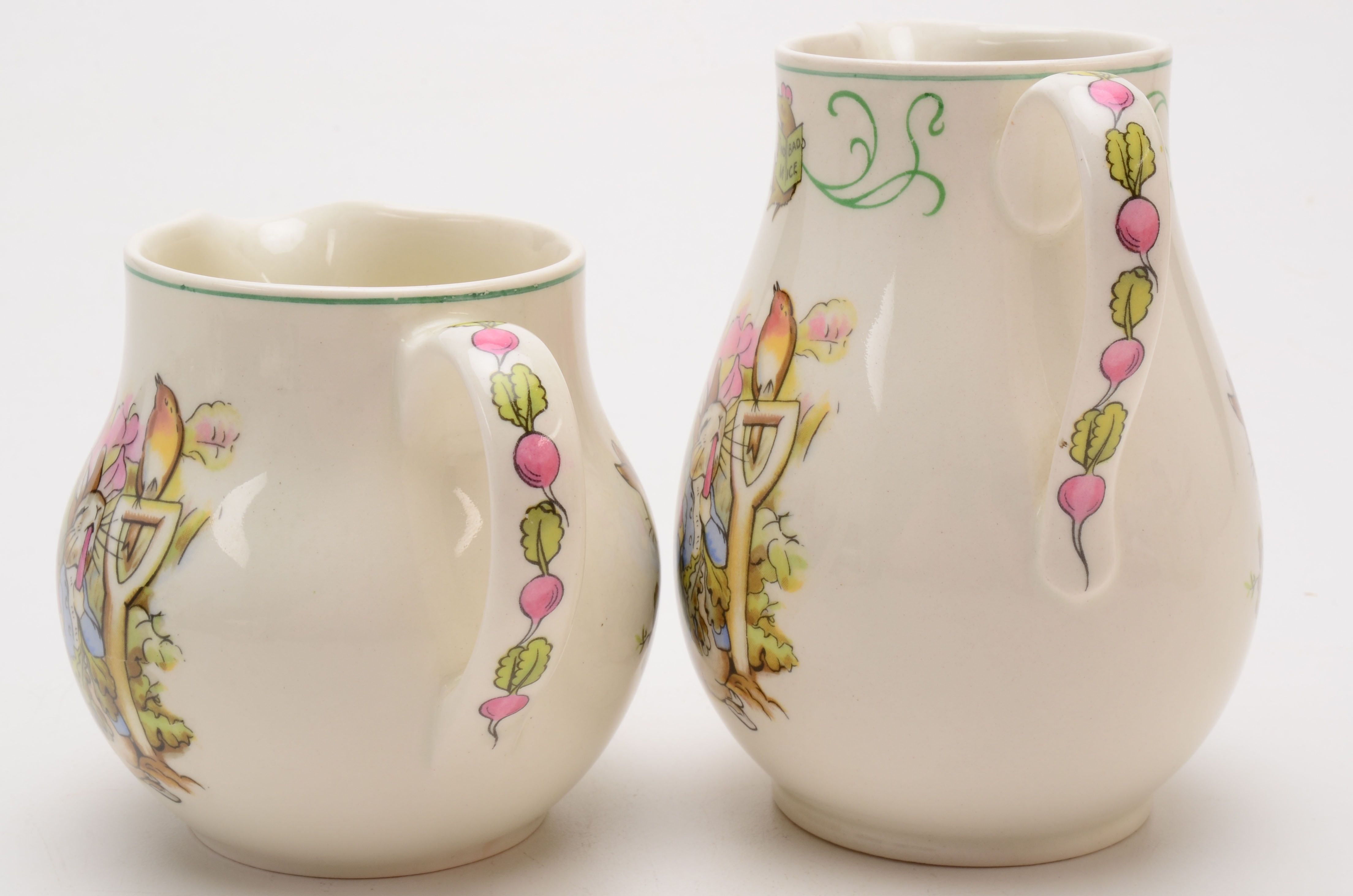 Assortment of Vintage Wedgwood Creamers Including Peter Rabbit