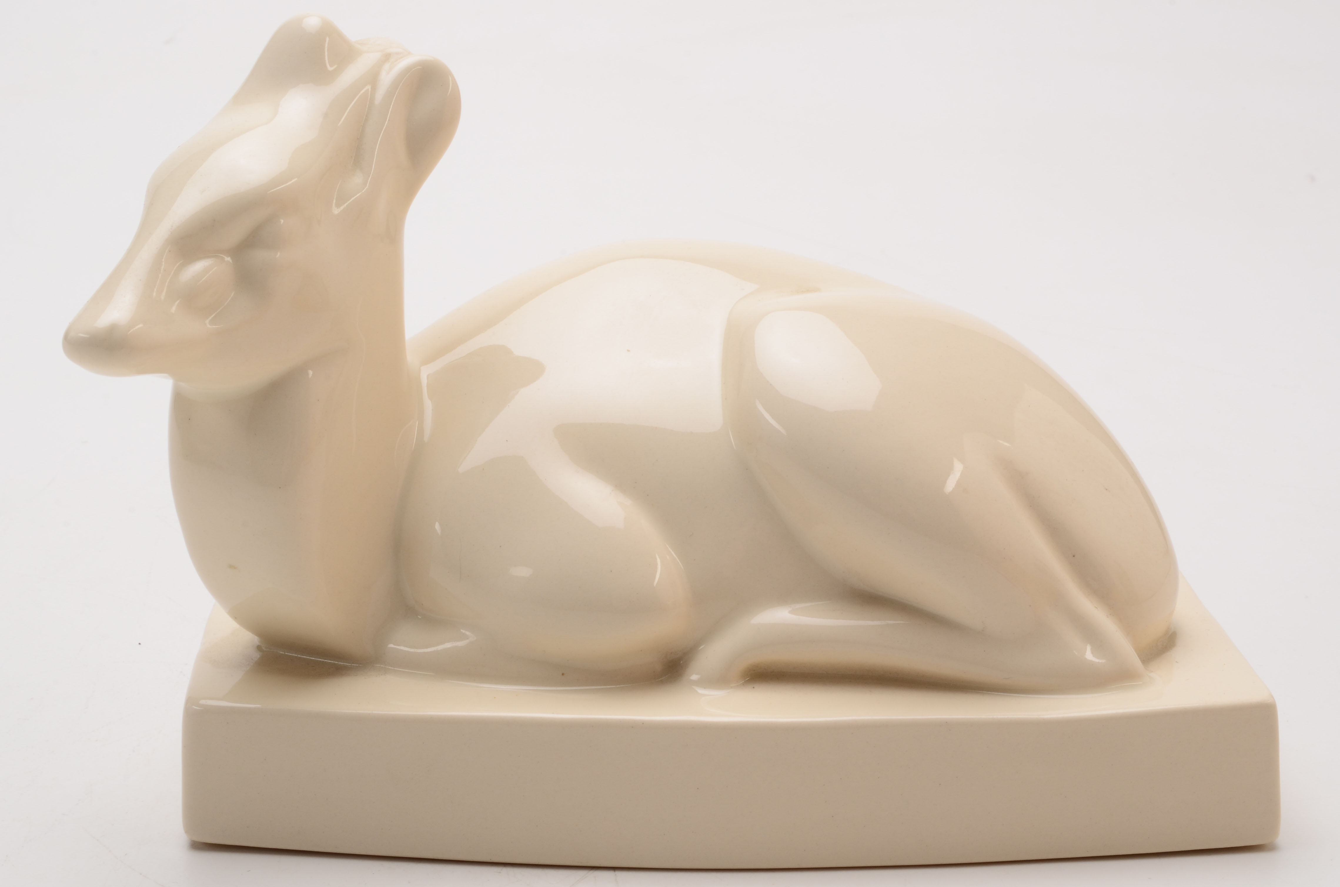 Pairing of Wedgwood Ceramic Stylized Deer Figurines