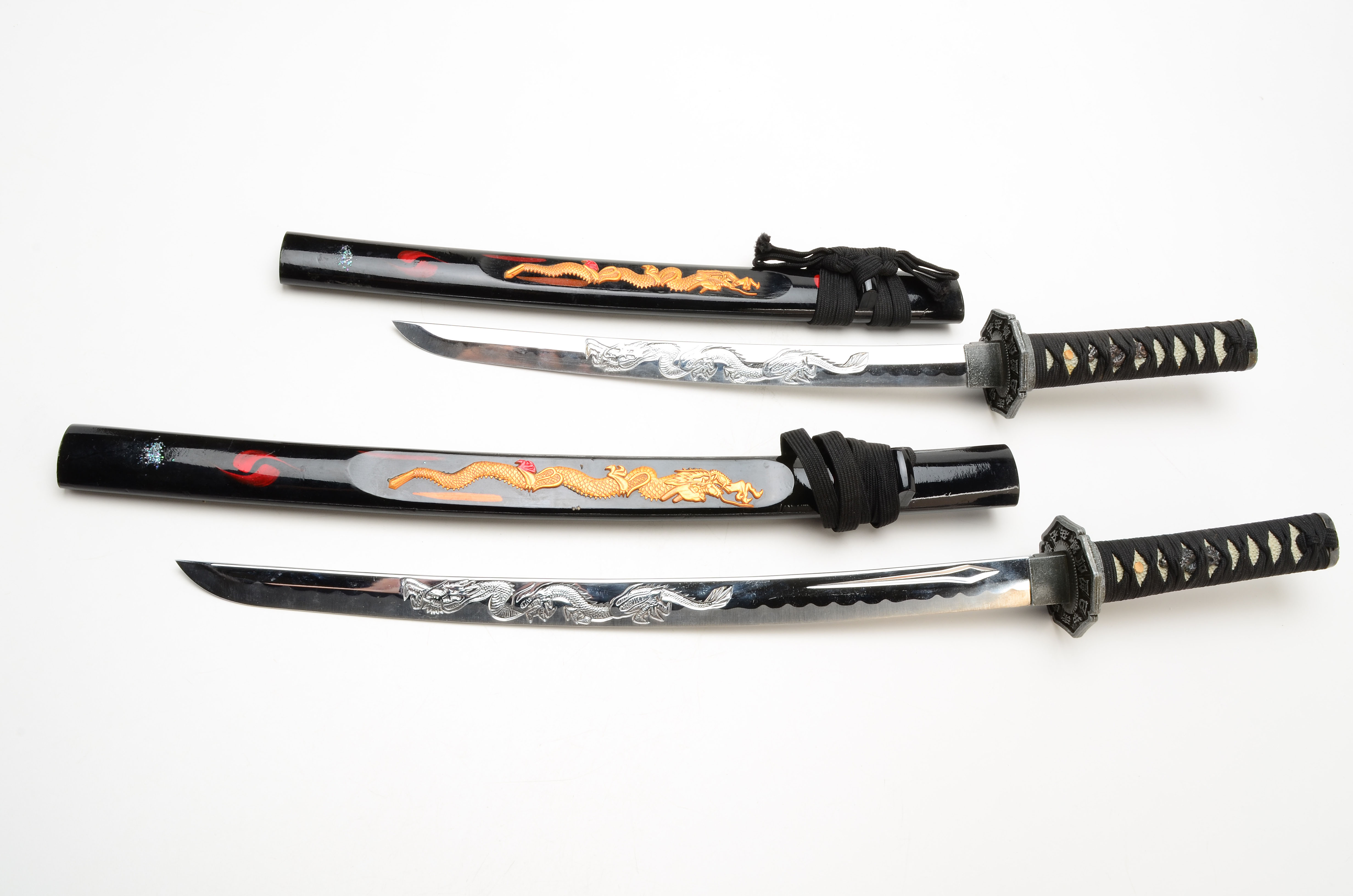 Decorative Japanese Style Swords on Stand