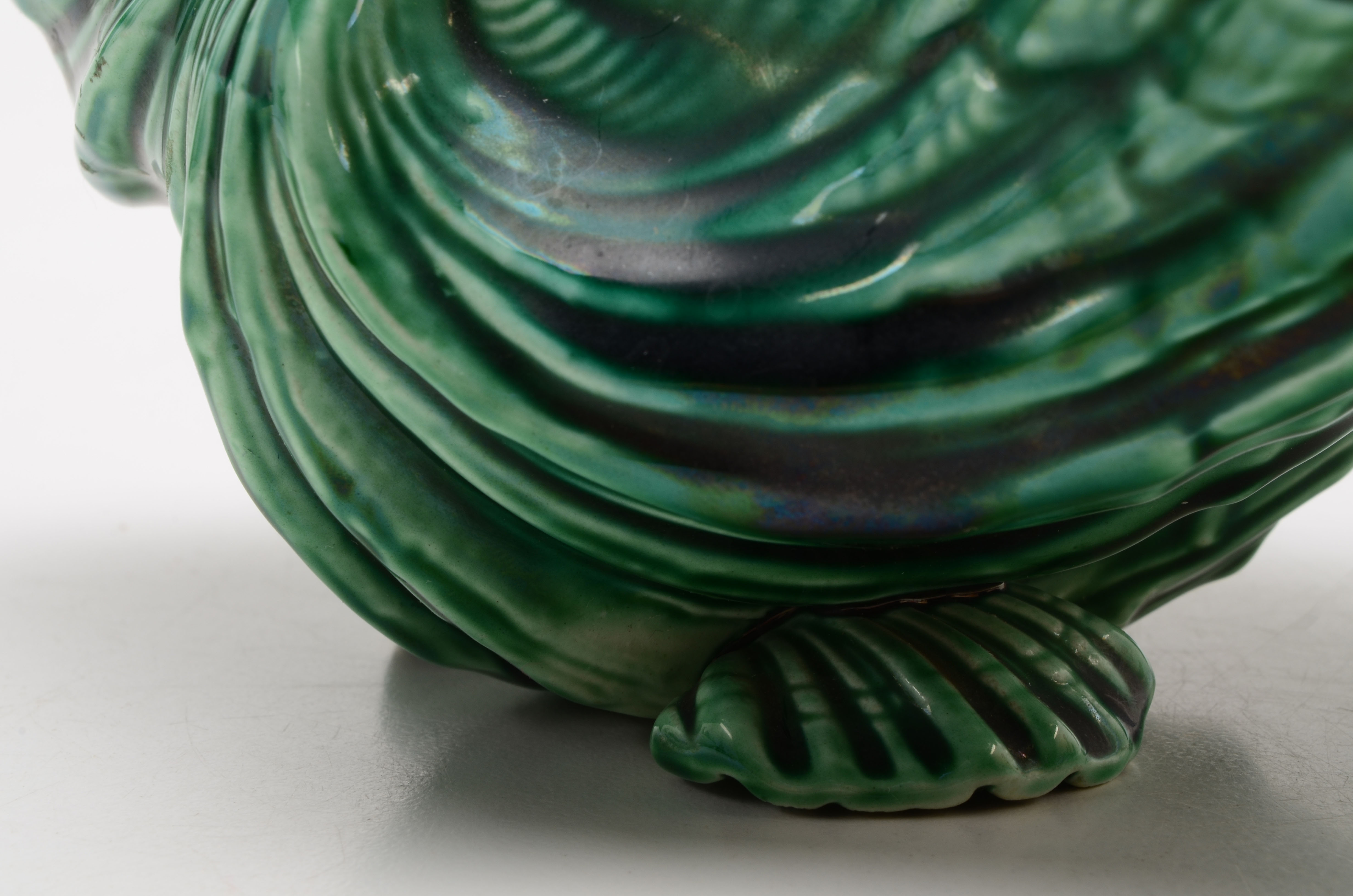 Wedgwood Barlaston Green Majolica Dish and Salad Plate