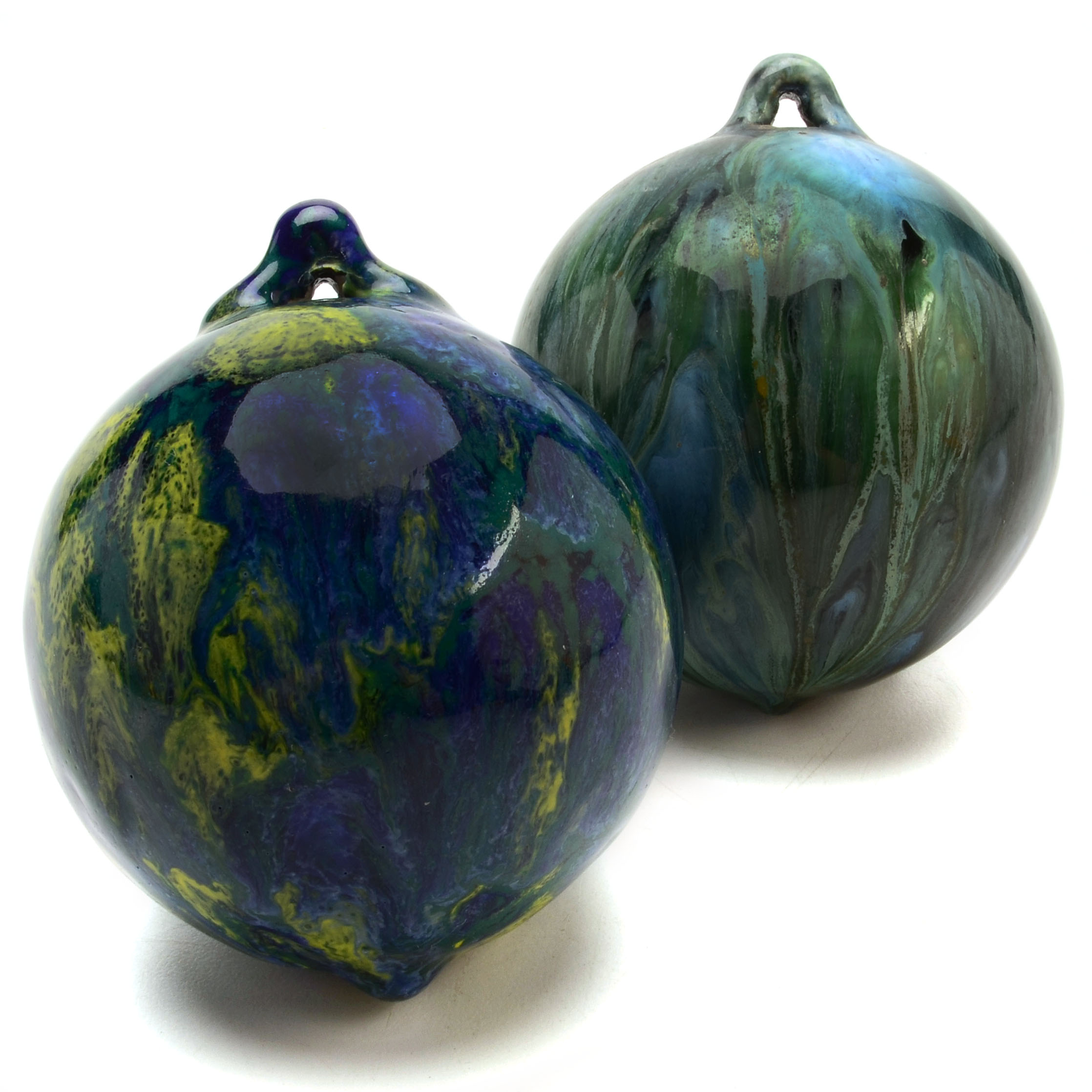 Pair of Blown Glass "Witch Balls"