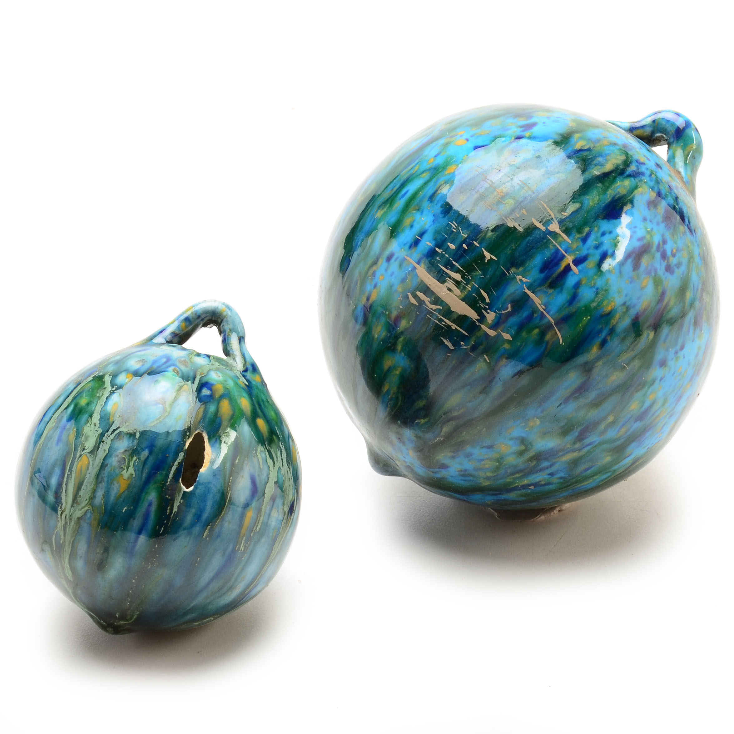 Pair of Blown Glass "Witch Balls"