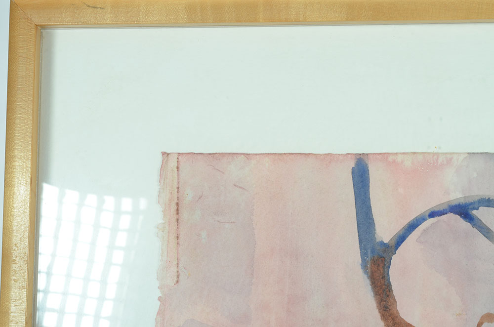 Blábon Signed Original Watercolor of Woodland Scene with Quails