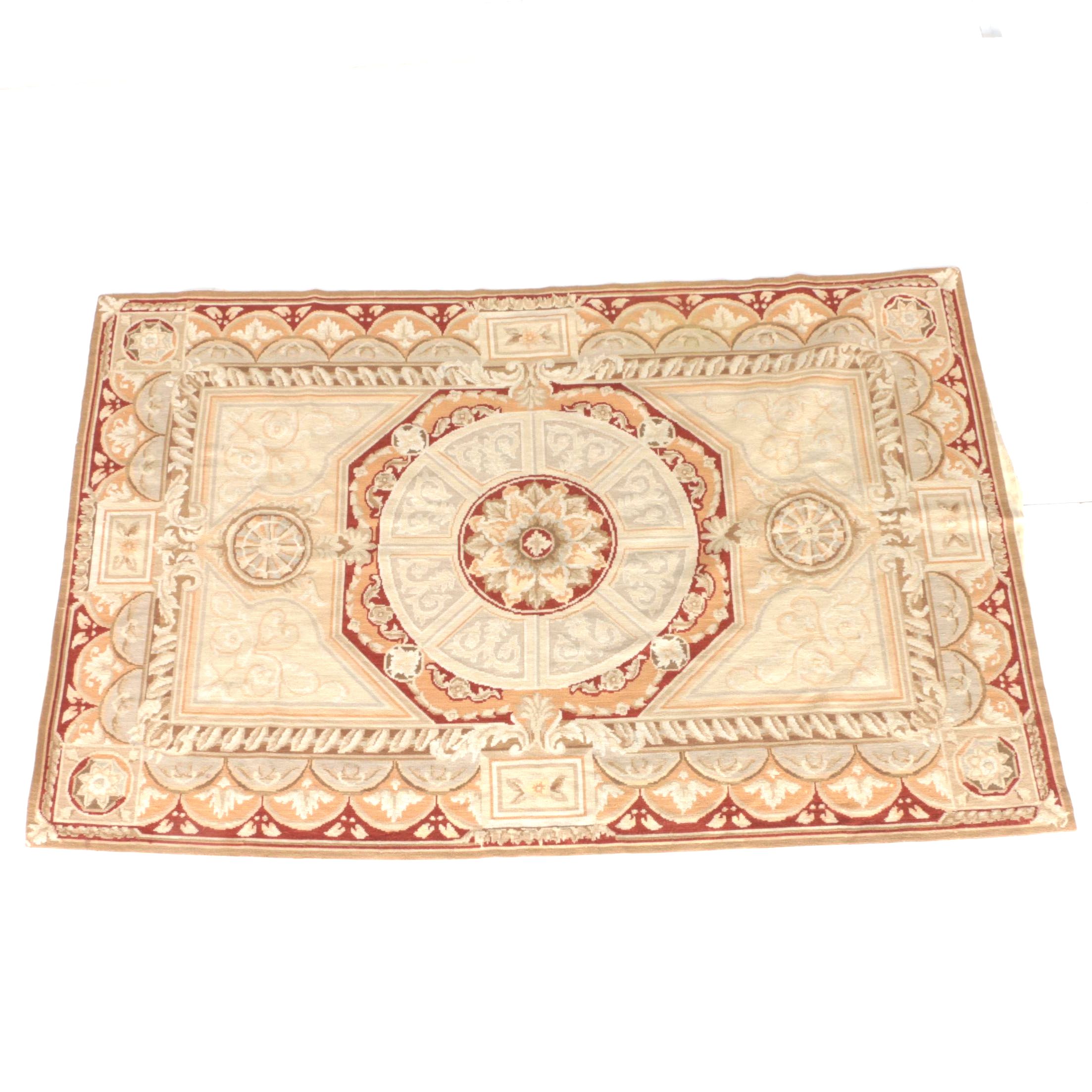 Handmade Aubusson-Style Accent Rug