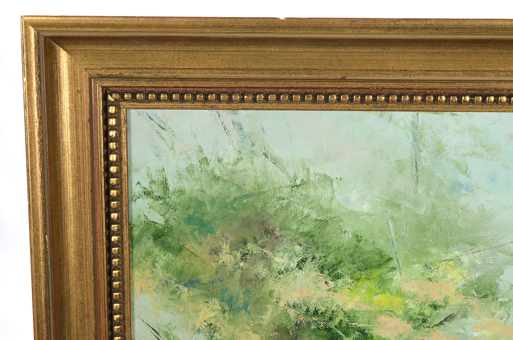 Pattison Signed Original Oil on Canvas of Cottage in Landscape