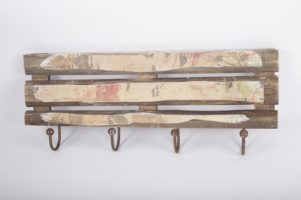 Wallpapered Wood and Metal Wall Racks