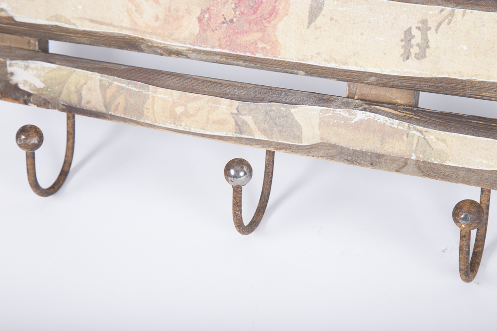 Wallpapered Wood and Metal Wall Racks