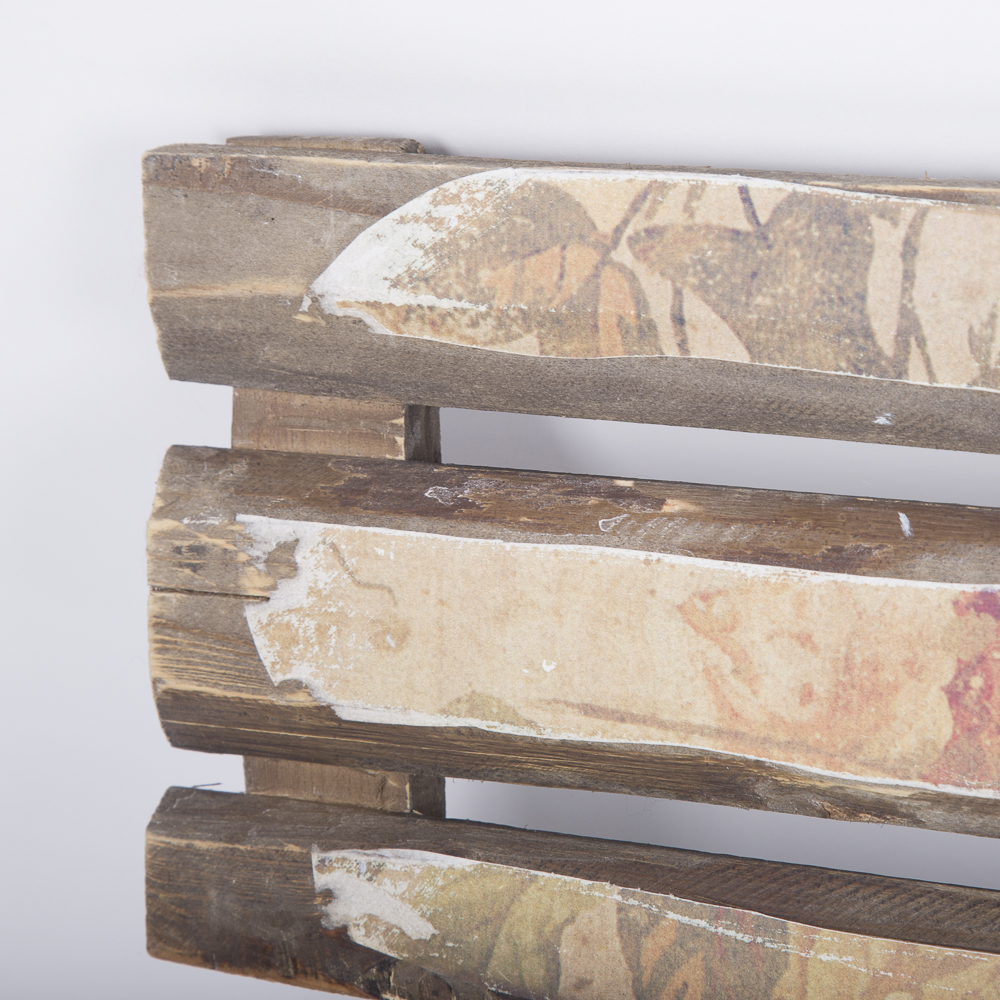 Wallpapered Wood and Metal Wall Racks