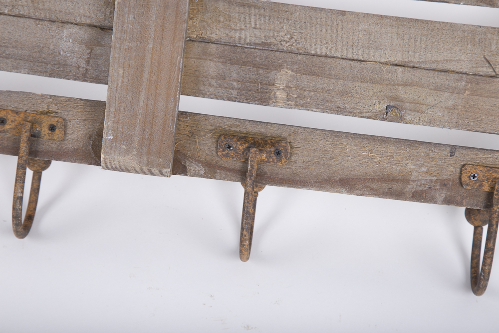 Wallpapered Wood and Metal Wall Racks