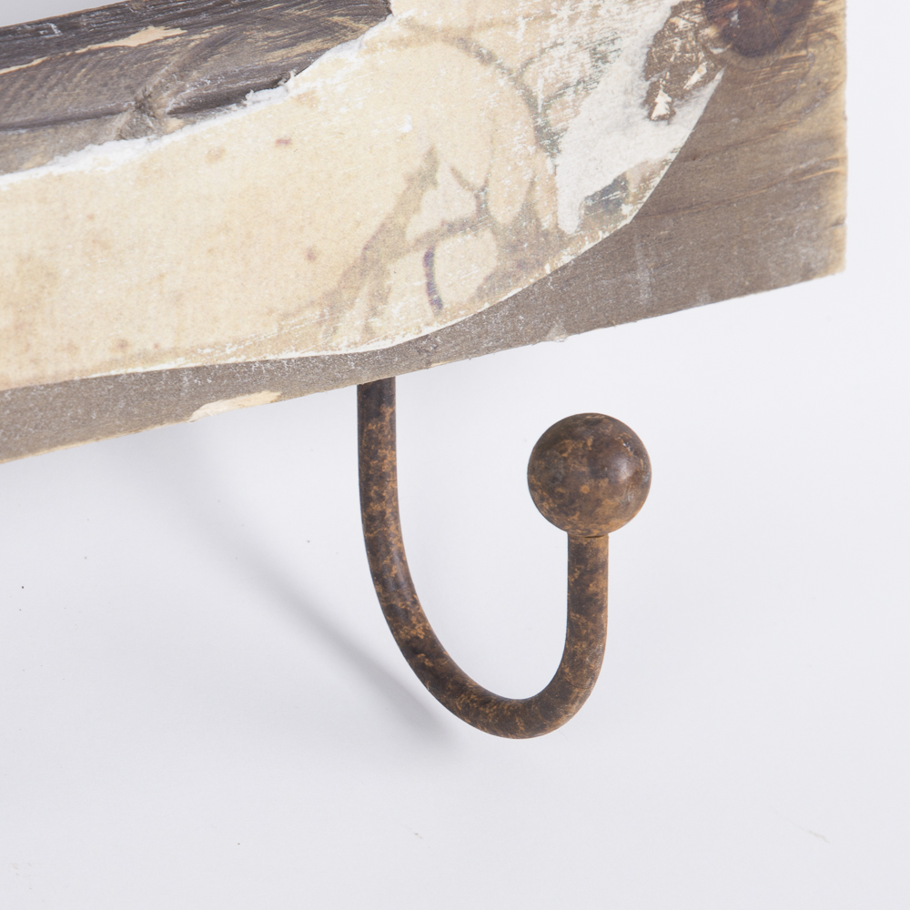 Wallpapered Wood and Metal Wall Racks