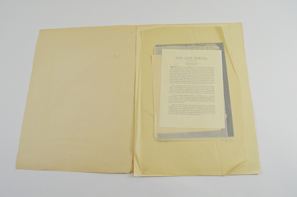W. Foerster Limited Edition Original Etching "Das Alte Portal"