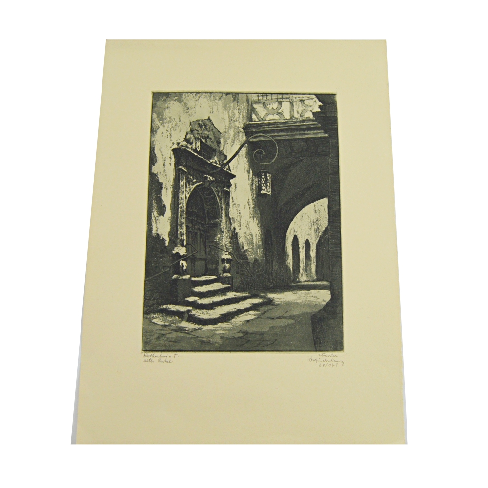W. Foerster Limited Edition Original Etching "Das Alte Portal"
