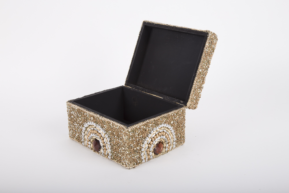 Collection of Bead and Shell Finished Decorative Boxes