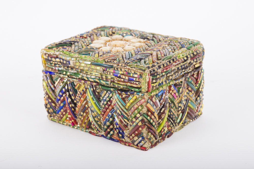 Collection of Bead and Shell Finished Decorative Boxes