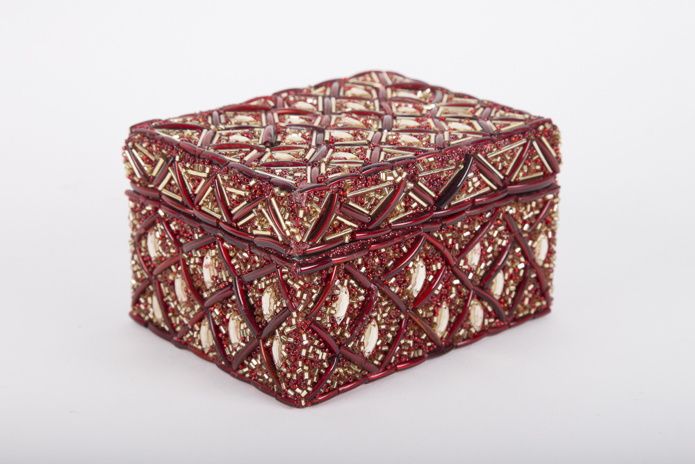 Collection of Bead and Shell Finished Decorative Boxes